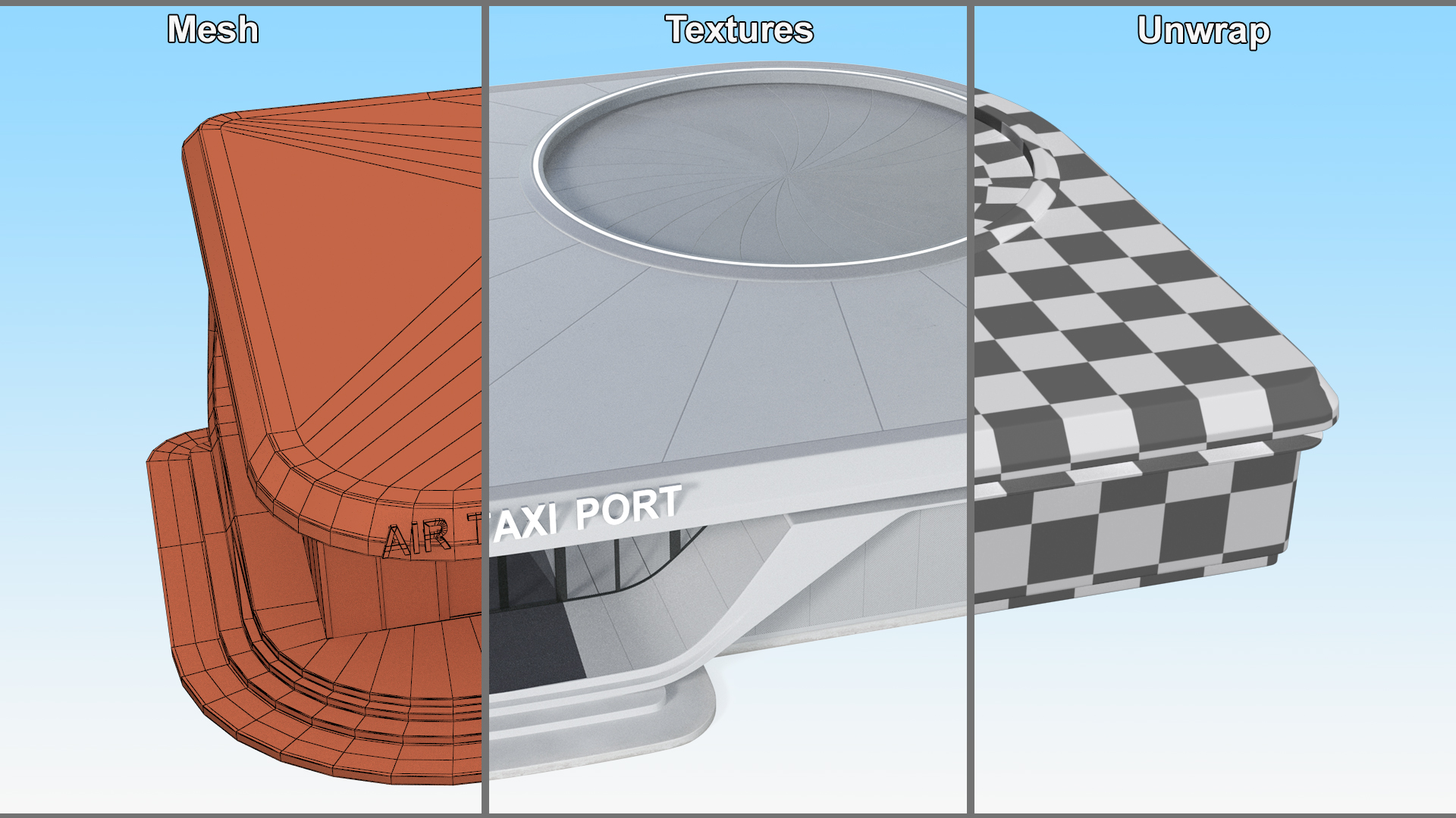 3D model Air Taxi Port Rigged