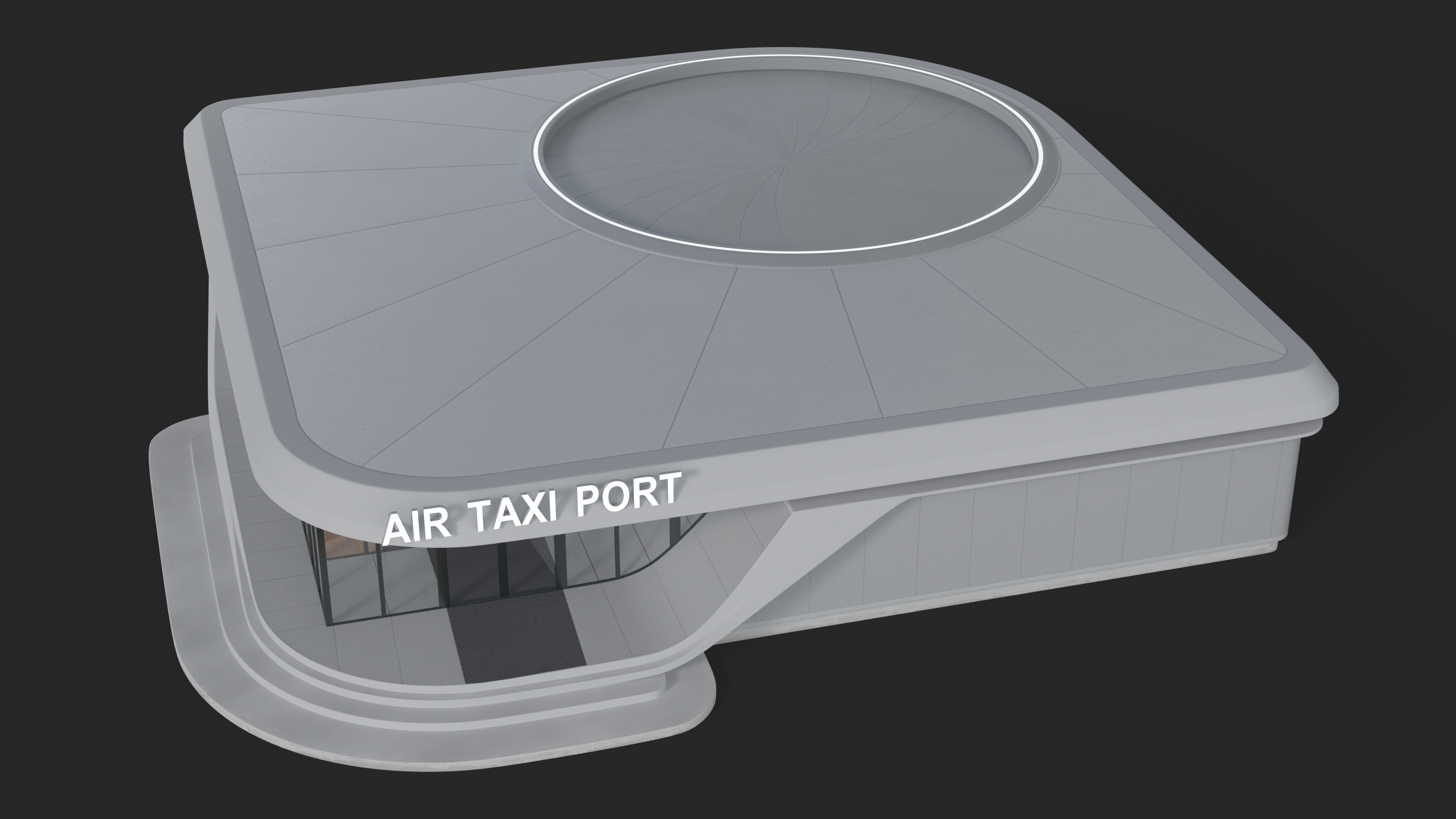 3D model Air Taxi Port Rigged