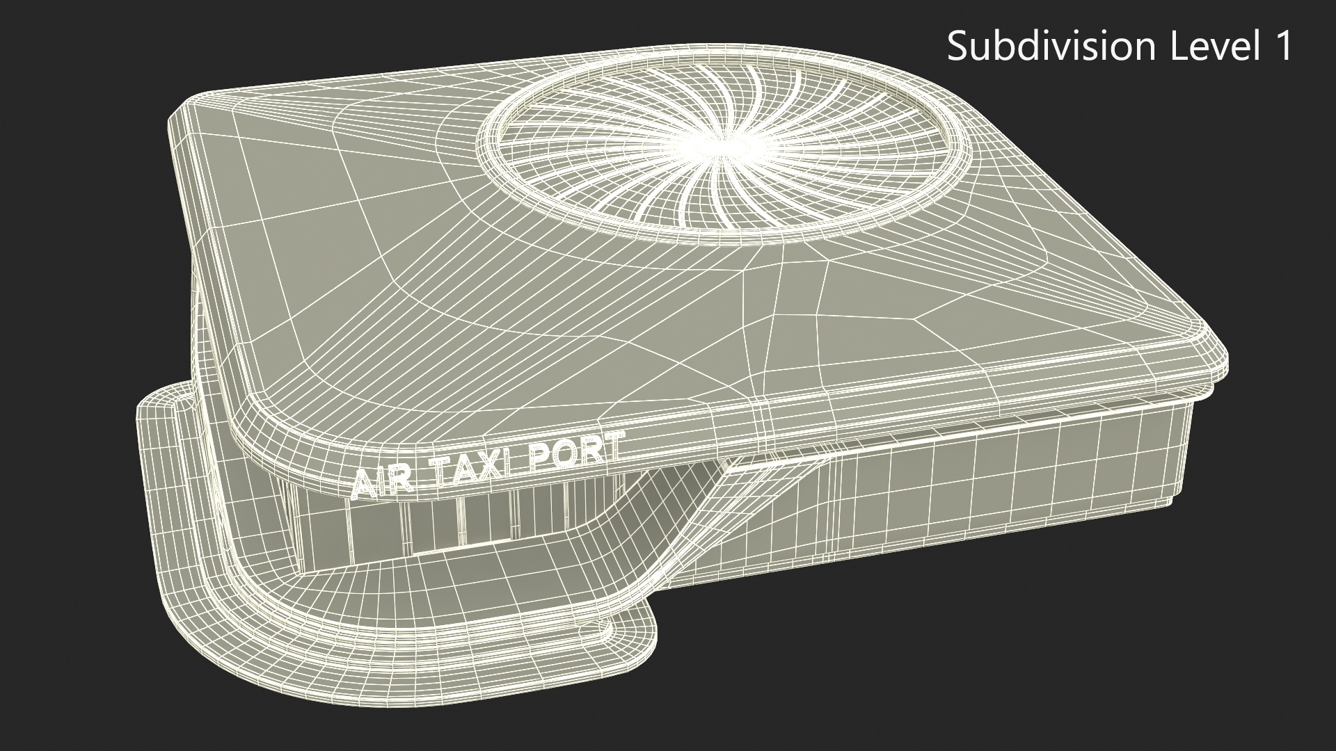 3D model Air Taxi Port Rigged