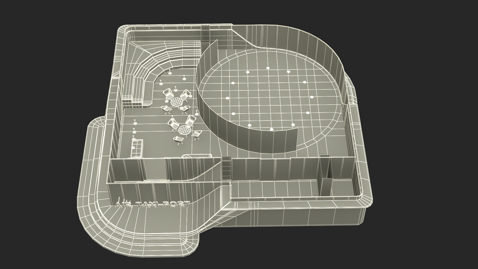 3D model Air Taxi Port Rigged