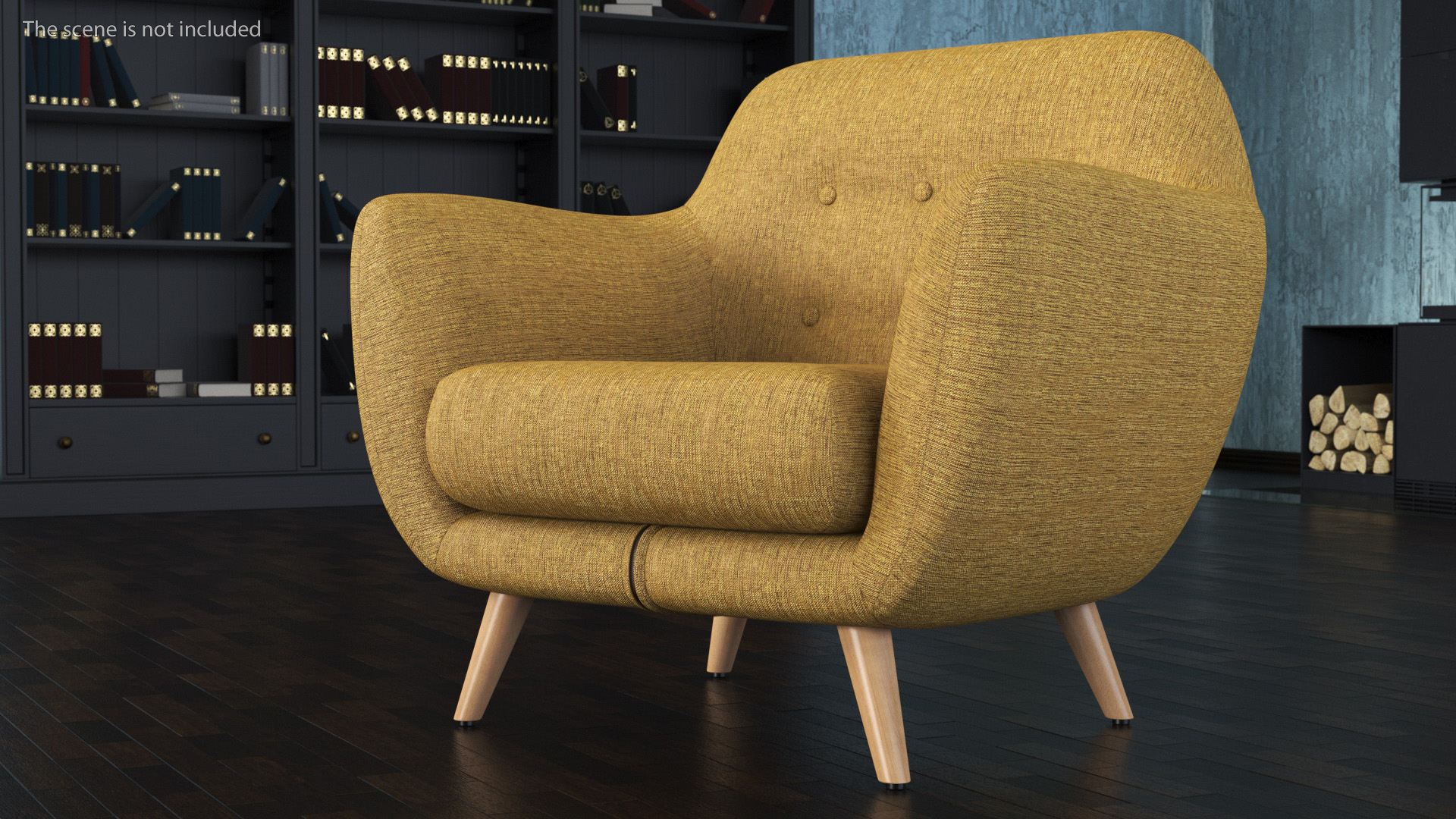 3D Armchair Loa Mustard Color