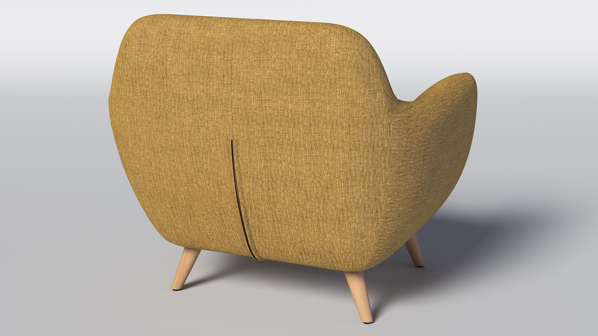 3D Armchair Loa Mustard Color