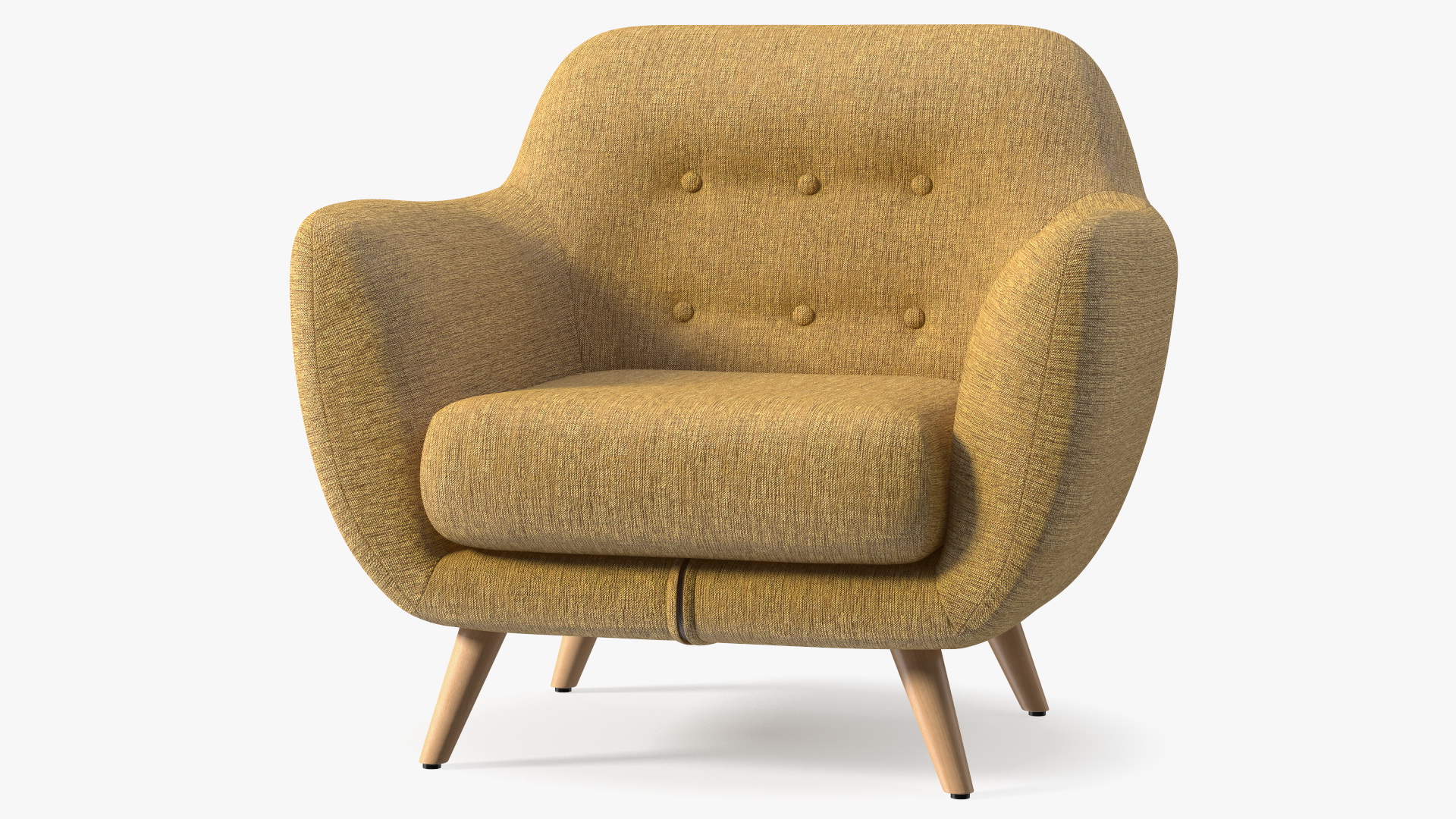 3D Armchair Loa Mustard Color