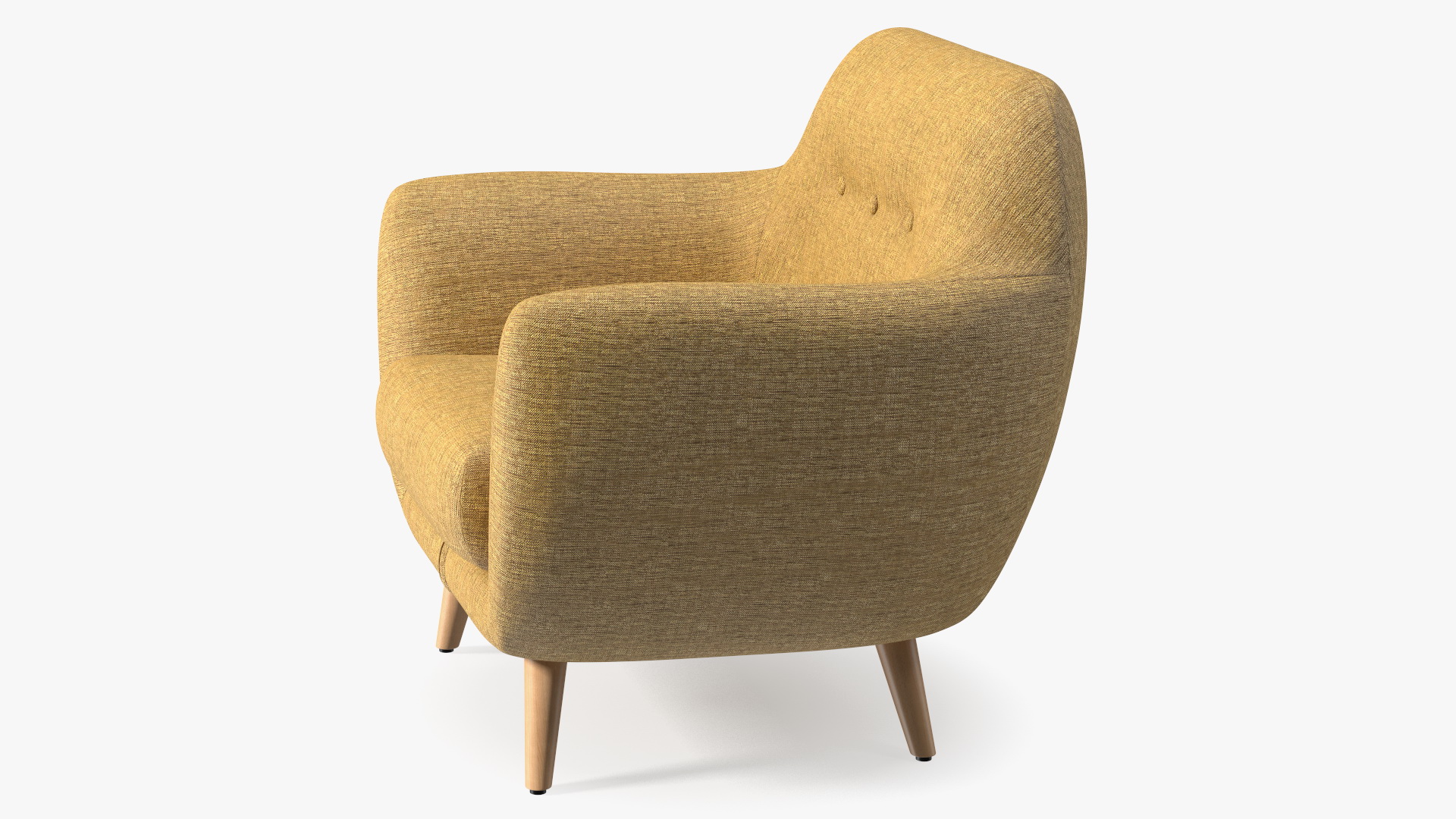 3D Armchair Loa Mustard Color