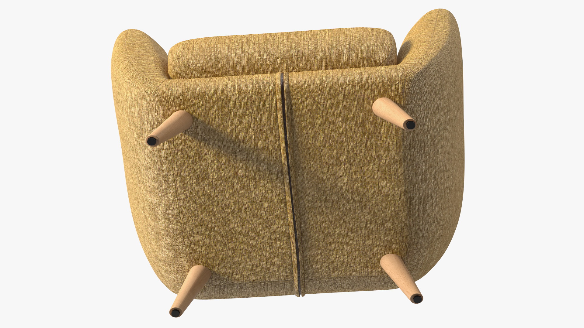 3D Armchair Loa Mustard Color
