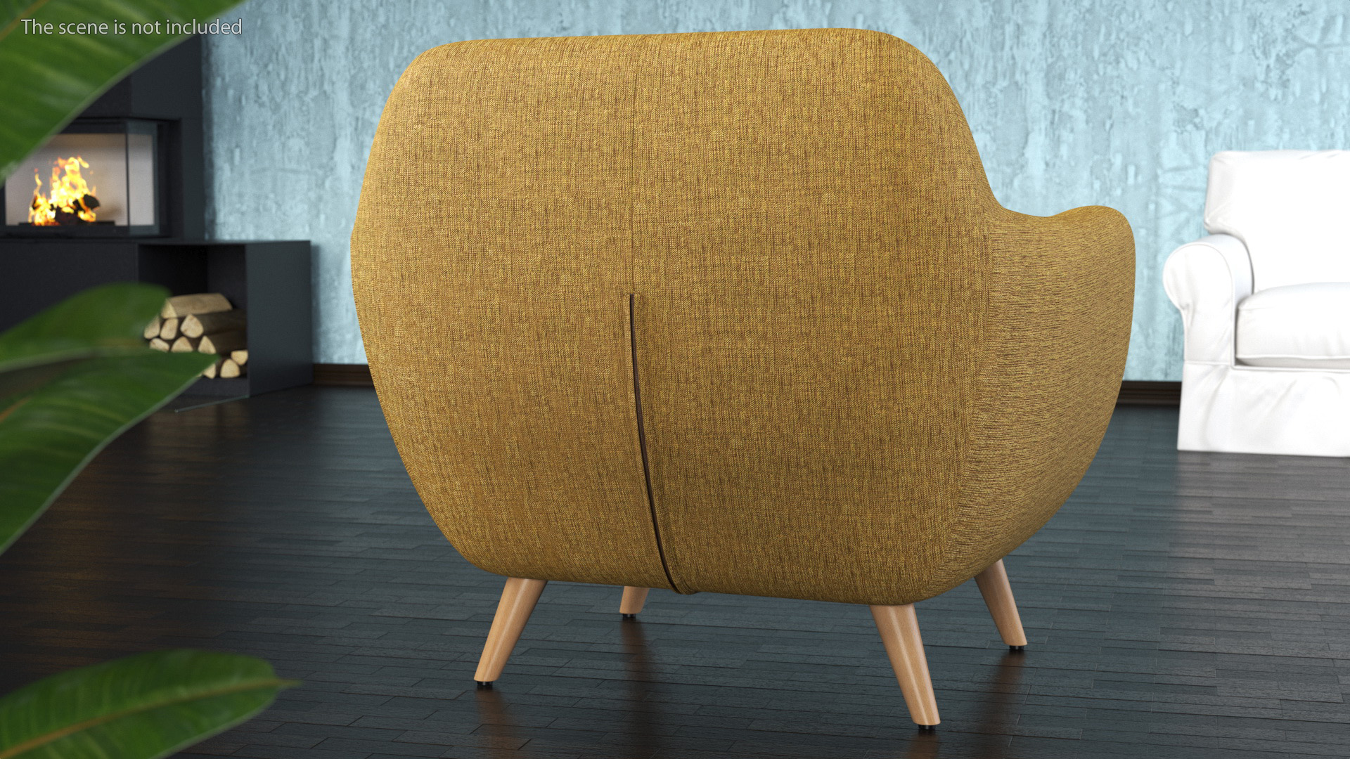3D Armchair Loa Mustard Color