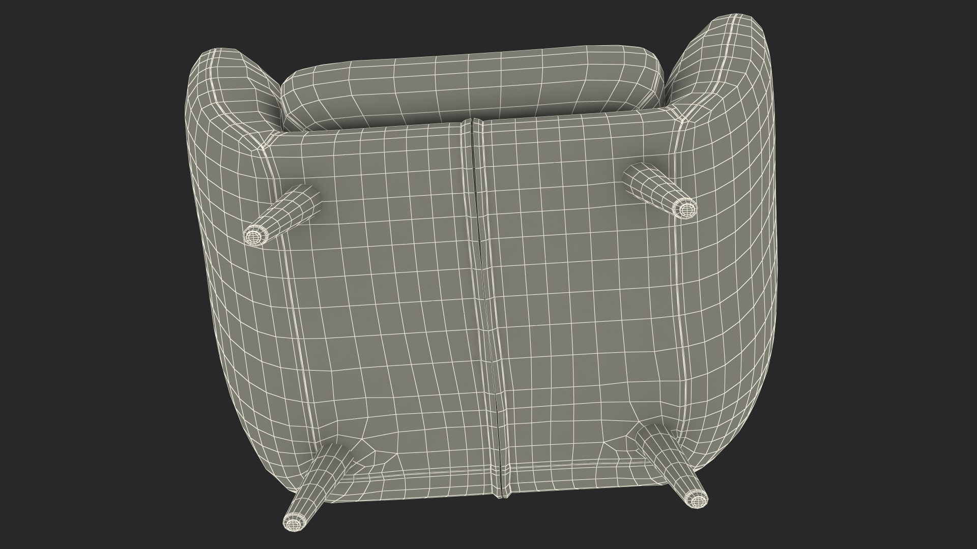 3D Armchair Loa Mustard Color