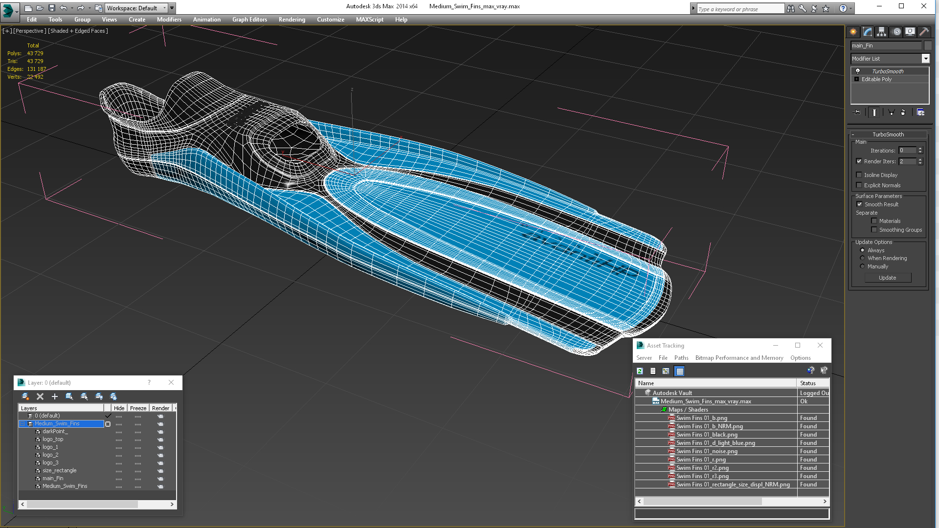 3D Medium Swim Fins
