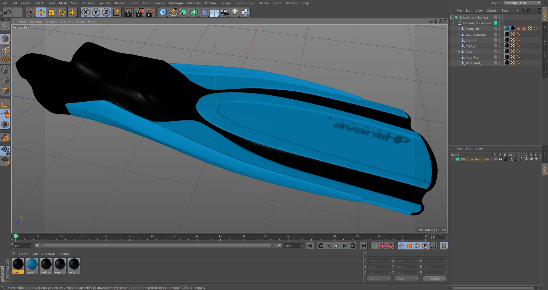 3D Medium Swim Fins