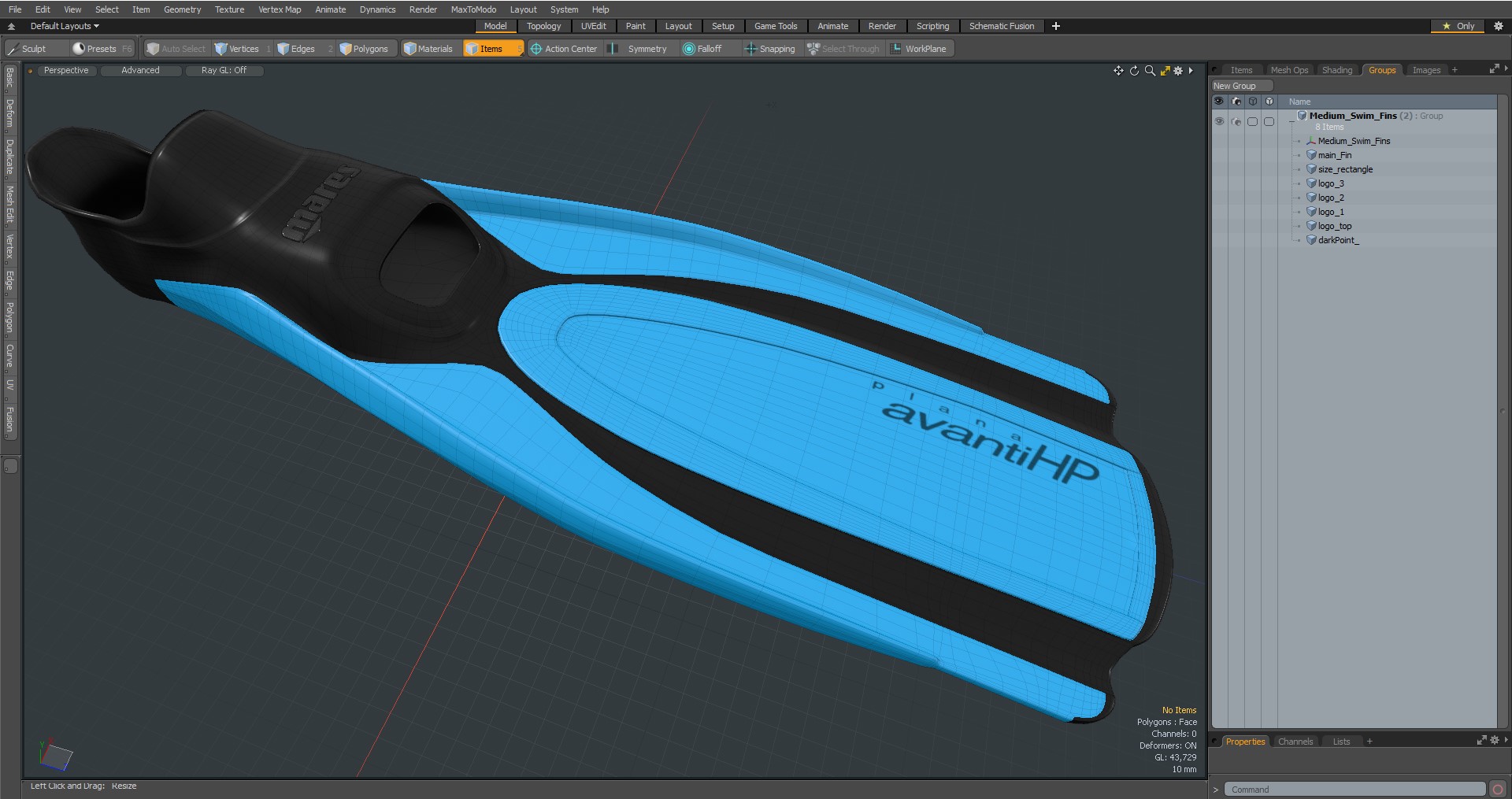 3D Medium Swim Fins