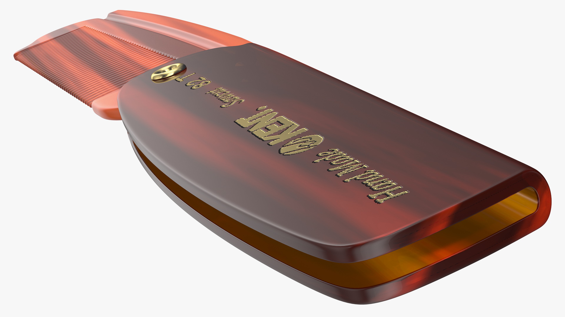 3D model Kent Folding Pocket Comb Brown