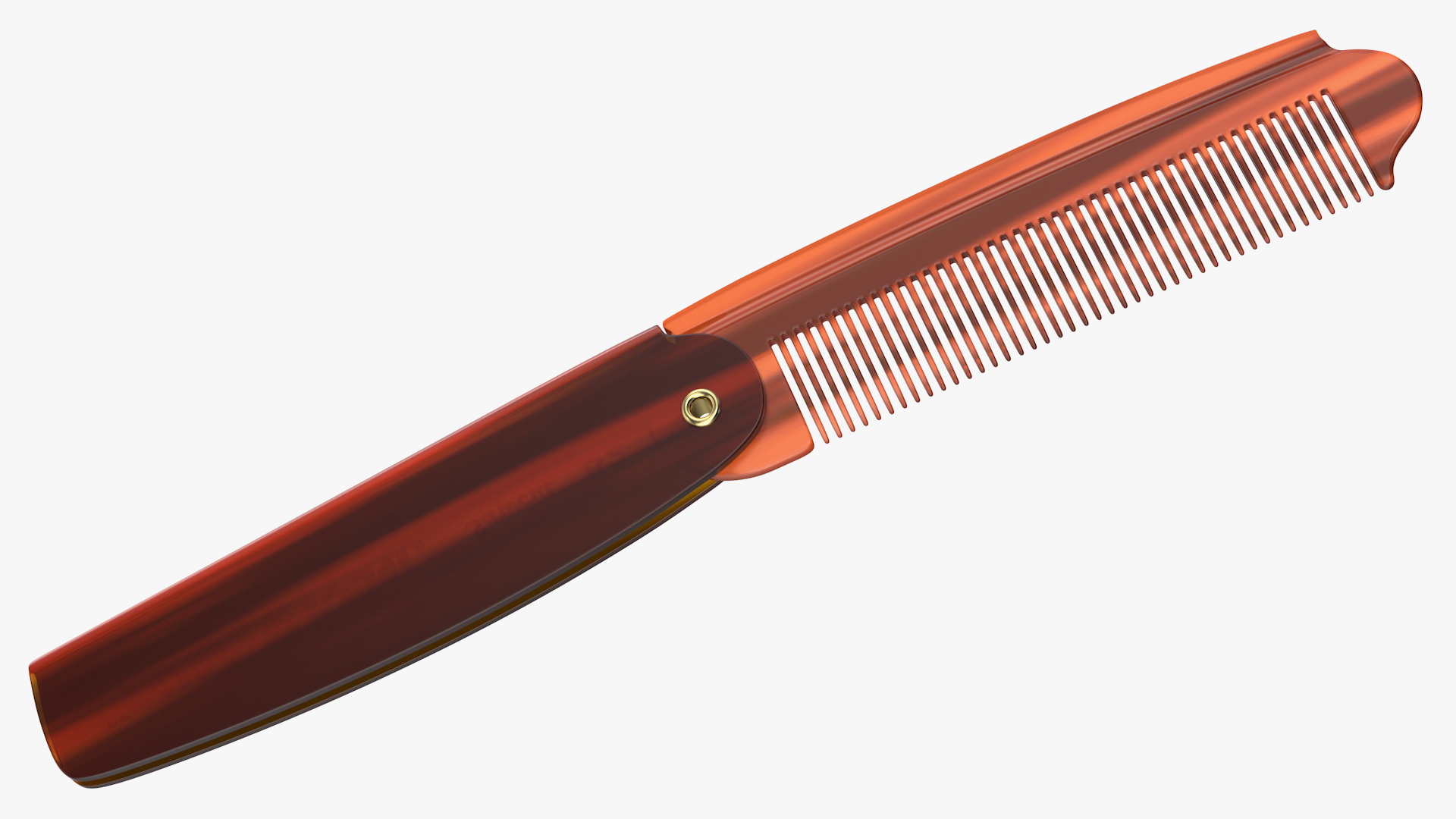 3D model Kent Folding Pocket Comb Brown