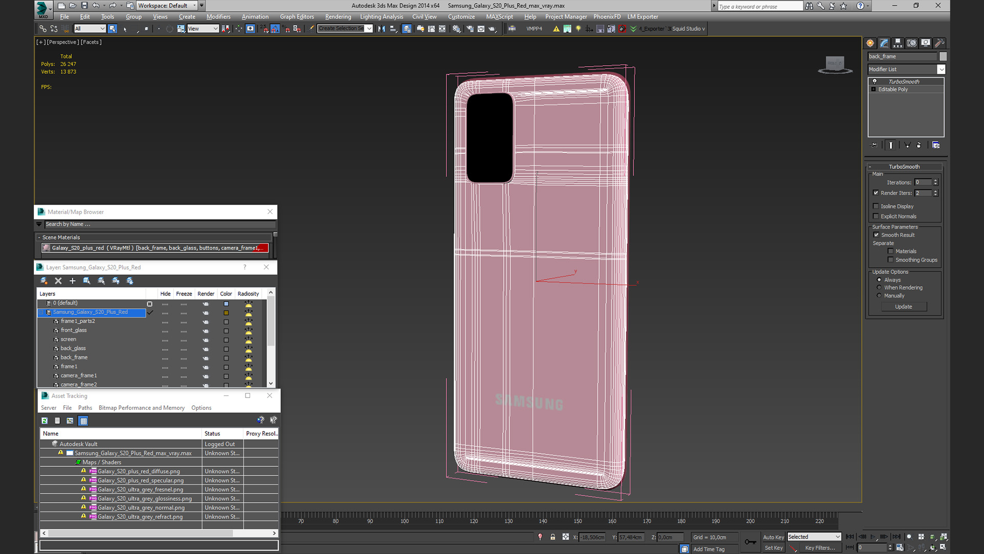 Samsung Galaxy S20 Plus Red 3D