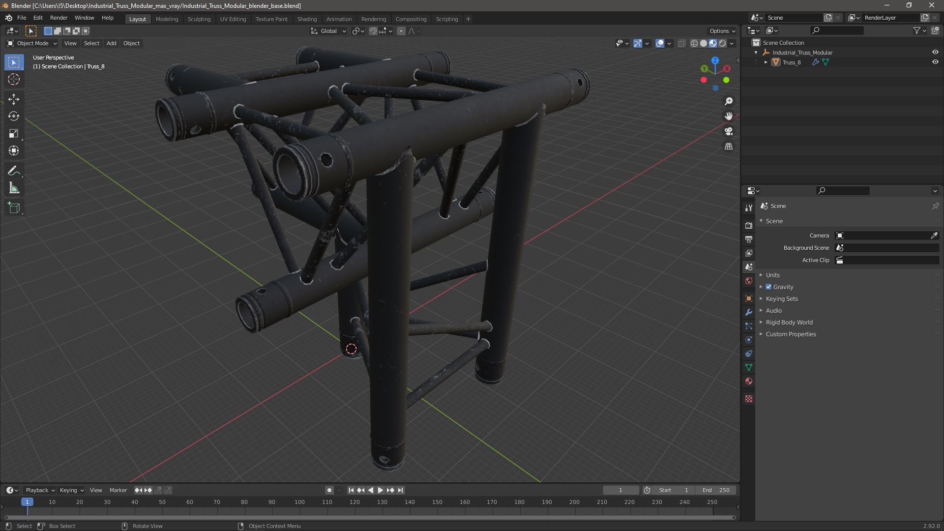 Industrial Truss Modular 3D model