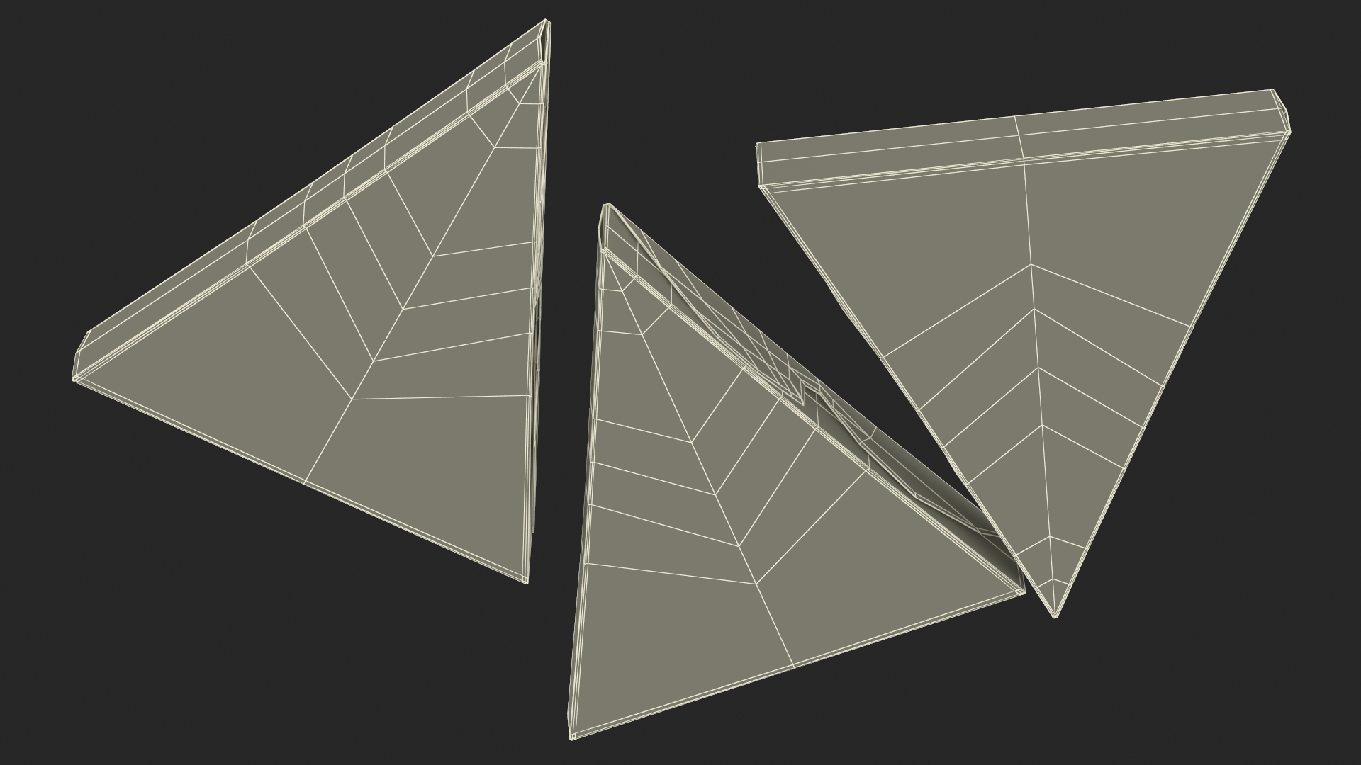 3D model Triangle Pizza Slice Packaging Boxes Set