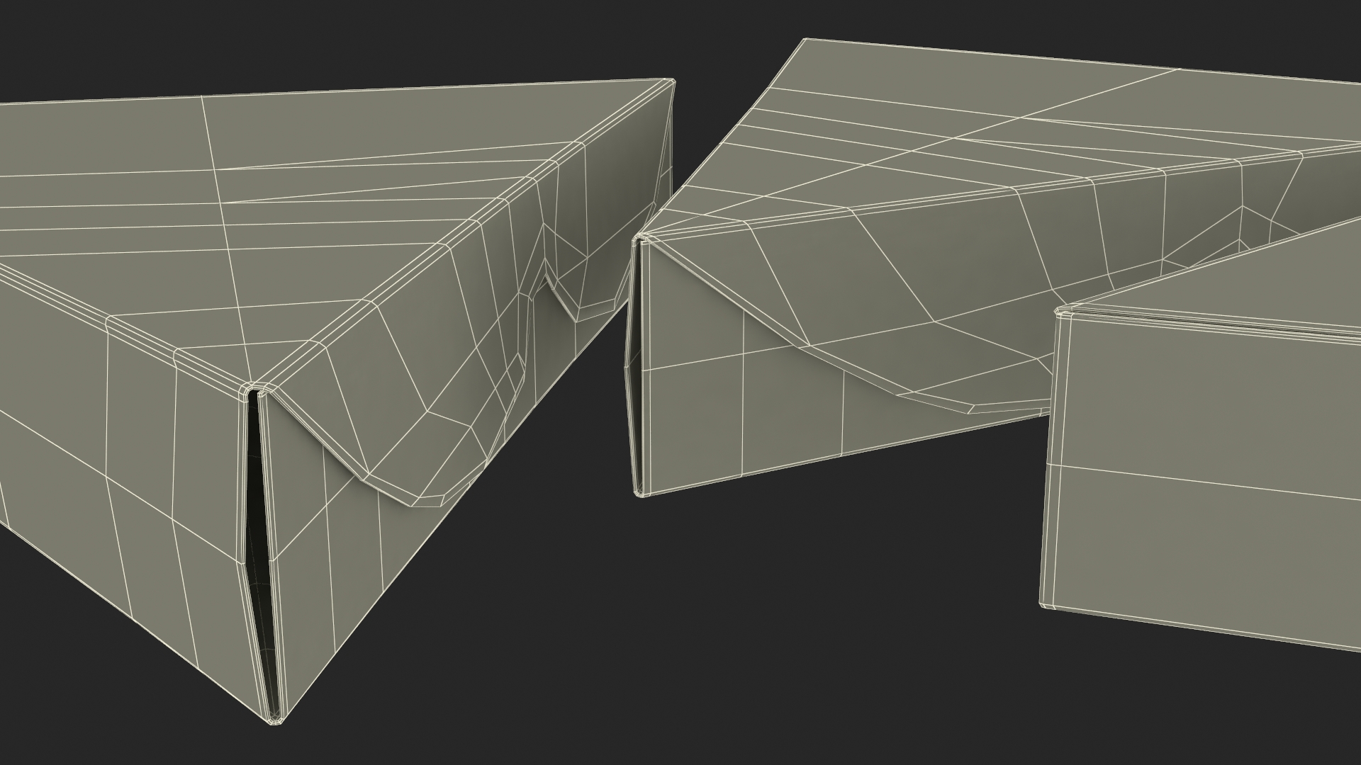 3D model Triangle Pizza Slice Packaging Boxes Set
