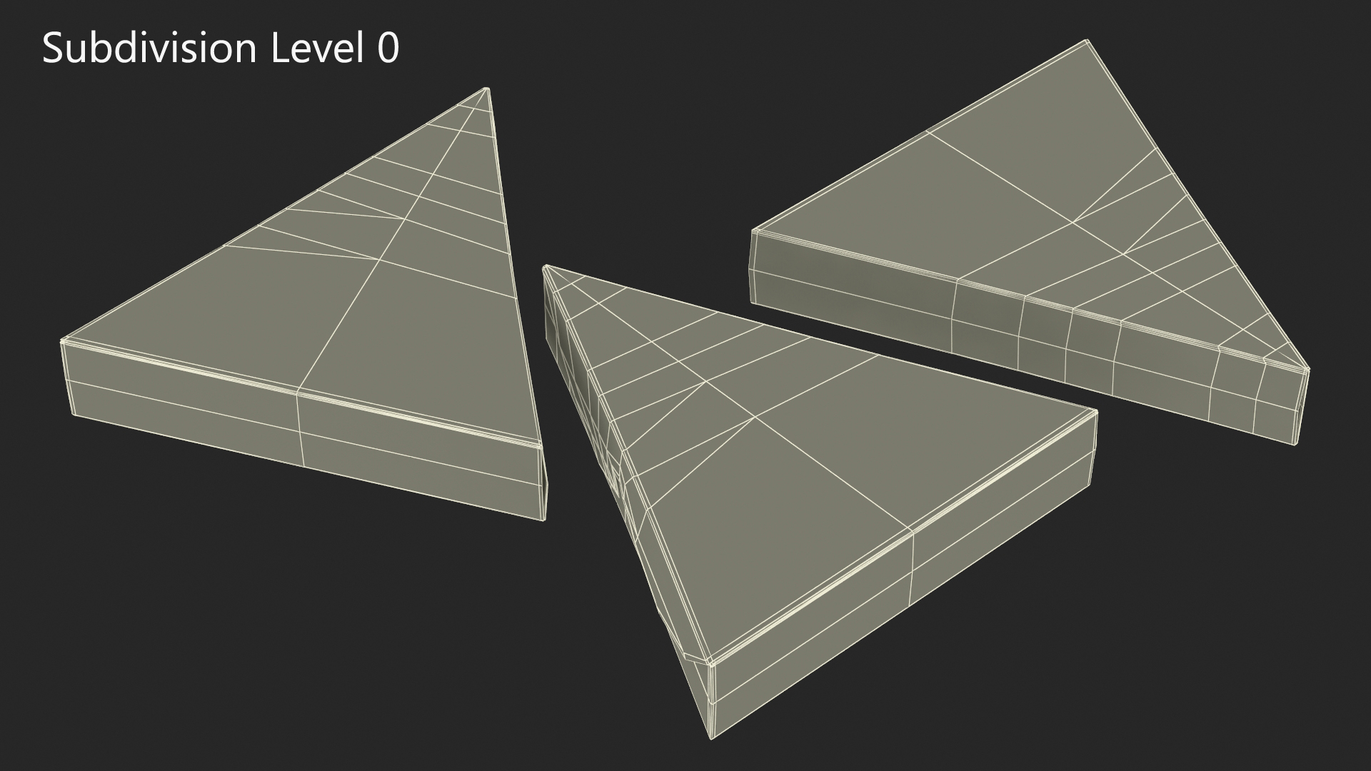3D model Triangle Pizza Slice Packaging Boxes Set