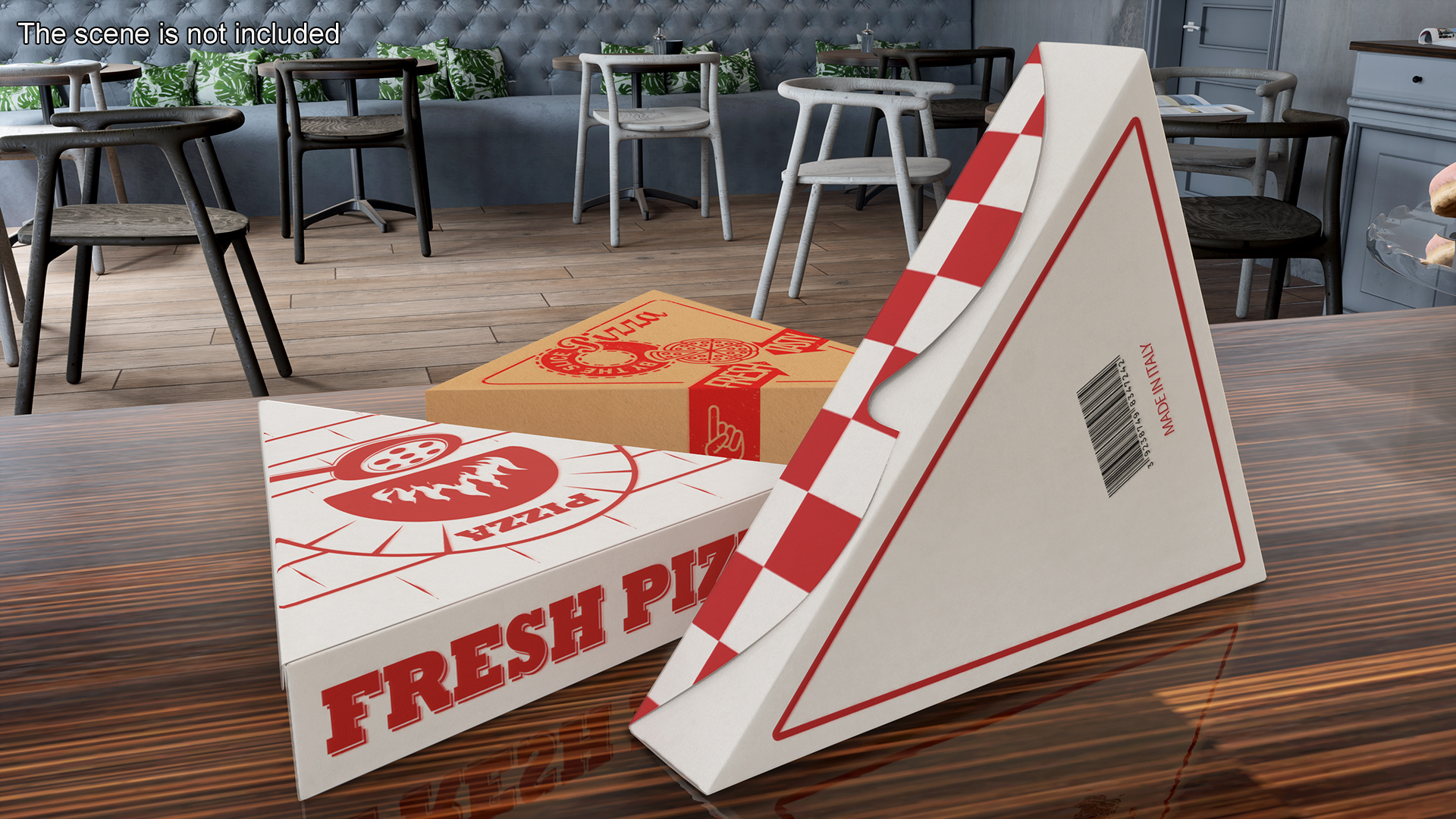 3D model Triangle Pizza Slice Packaging Boxes Set