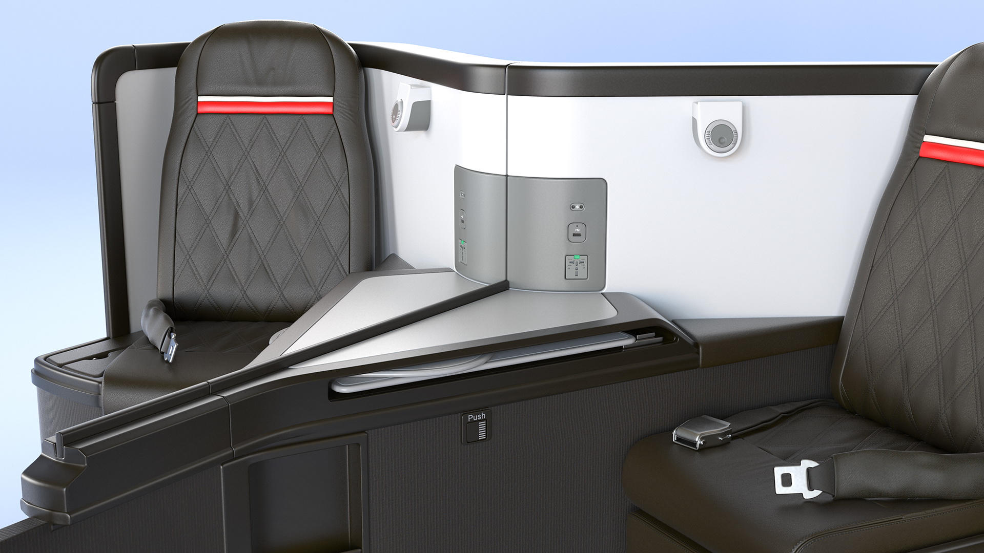 Airplane Business Class Seats Central 3D