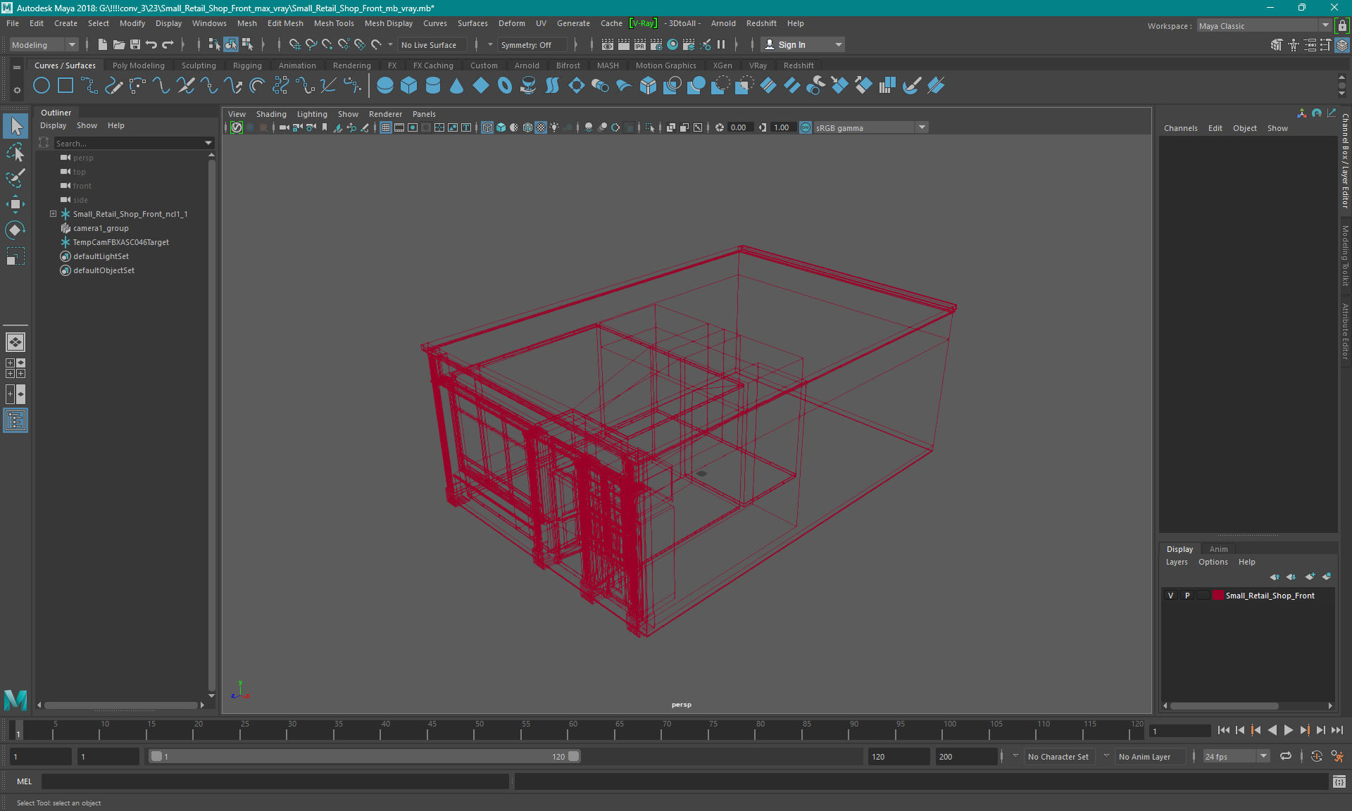 3D Small Retail Shop Front model