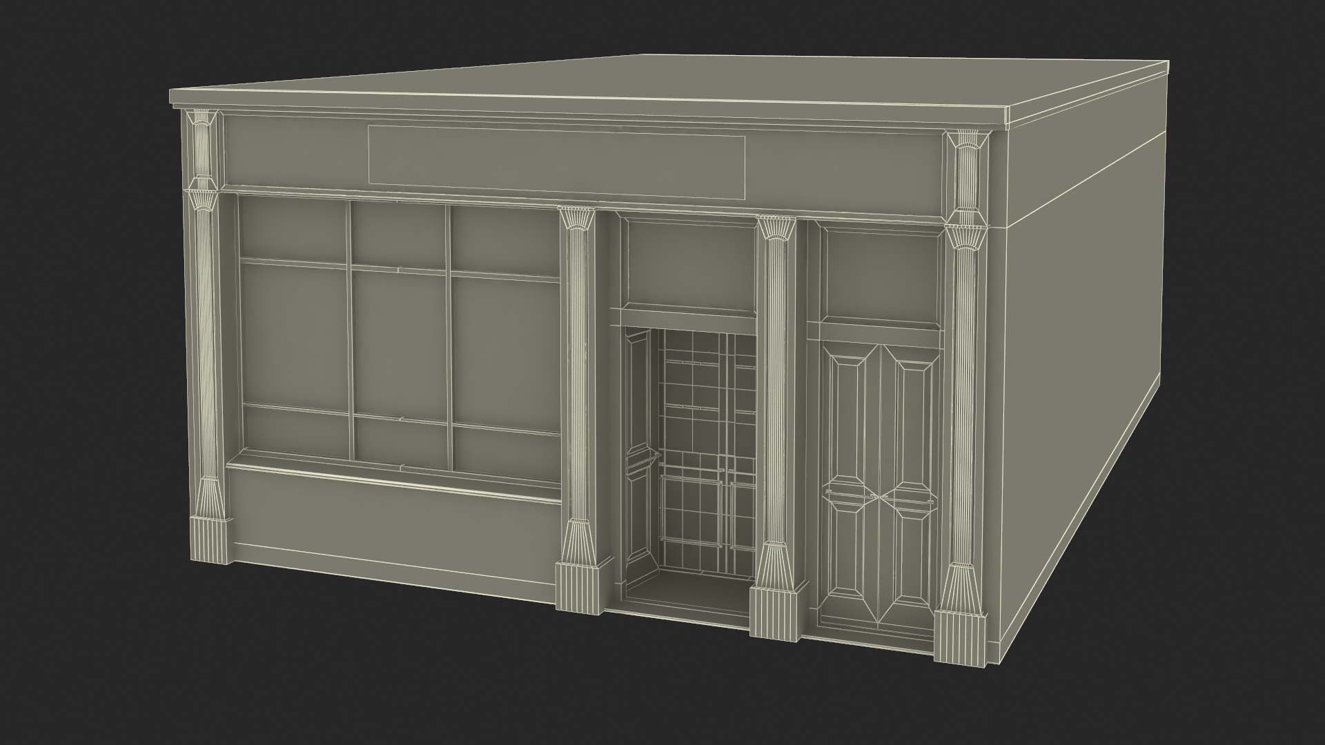 3D Small Retail Shop Front model