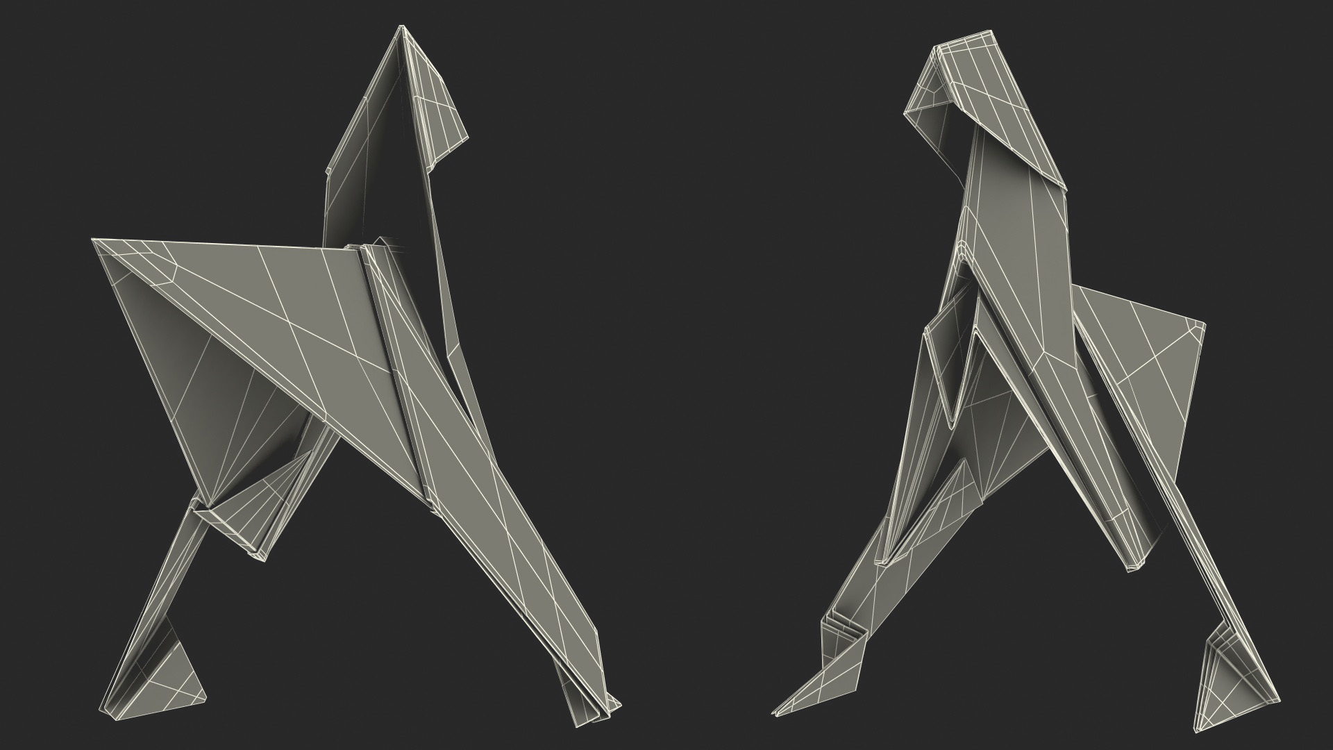 3D model Origami Dinosaur Red