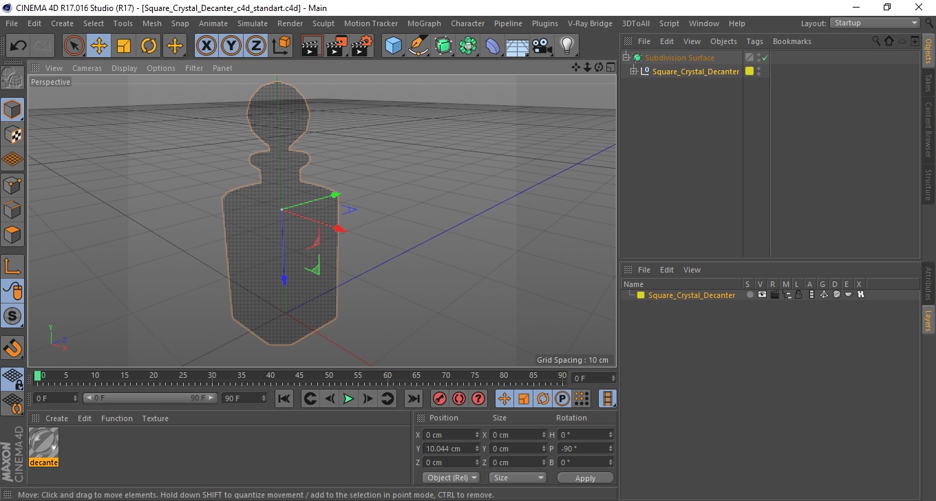 3D Square Crystal Decanter model