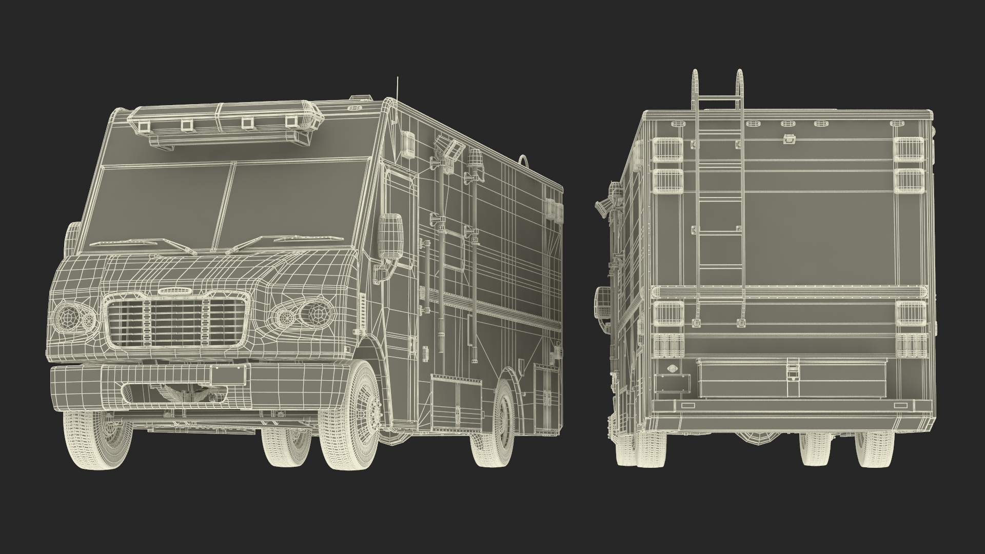 3D NYPD Mobile Command Center Lights On