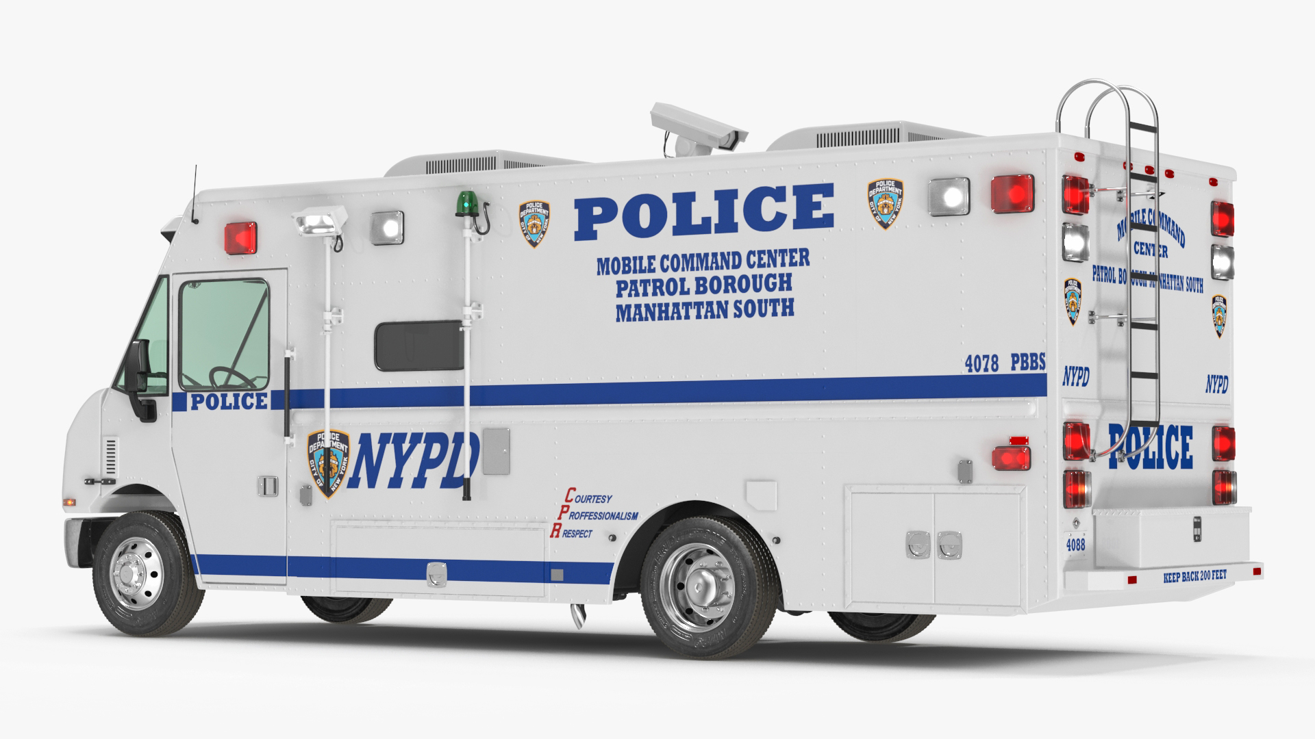 3D NYPD Mobile Command Center Lights On