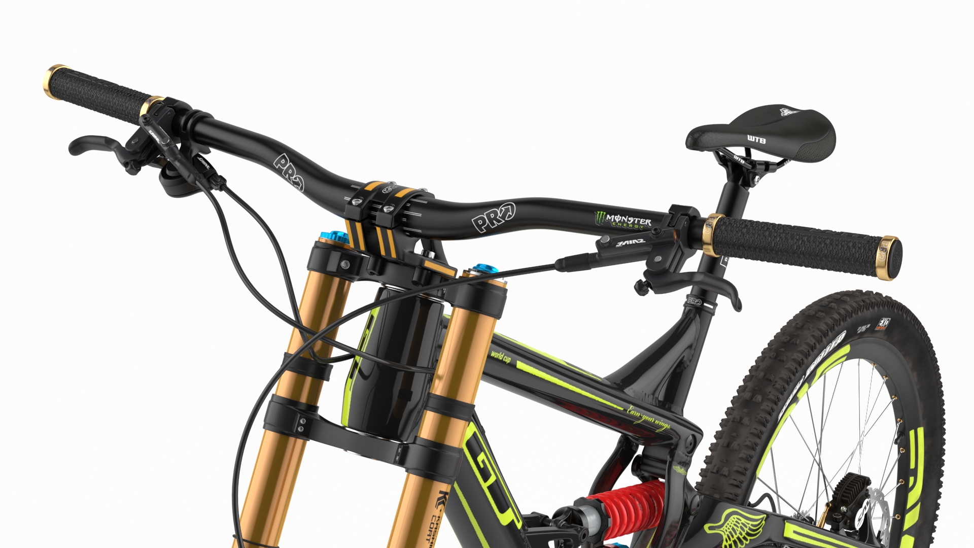 GT Fury Downhill Mountain Bike Rigged 3D