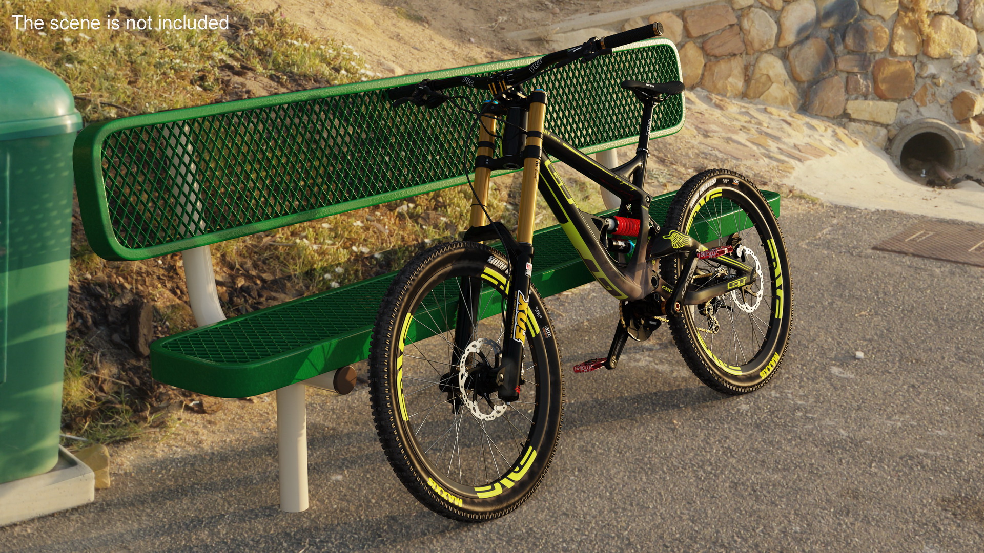 GT Fury Downhill Mountain Bike Rigged 3D