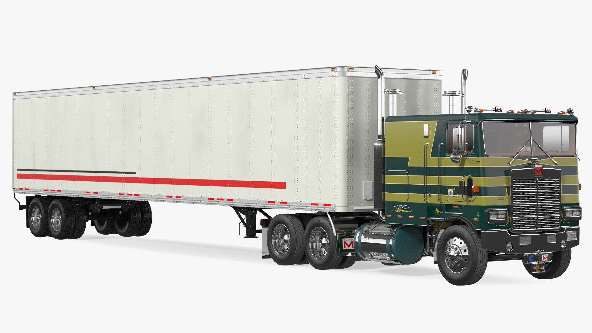 3D model Marmon Truck With Semi Trailer