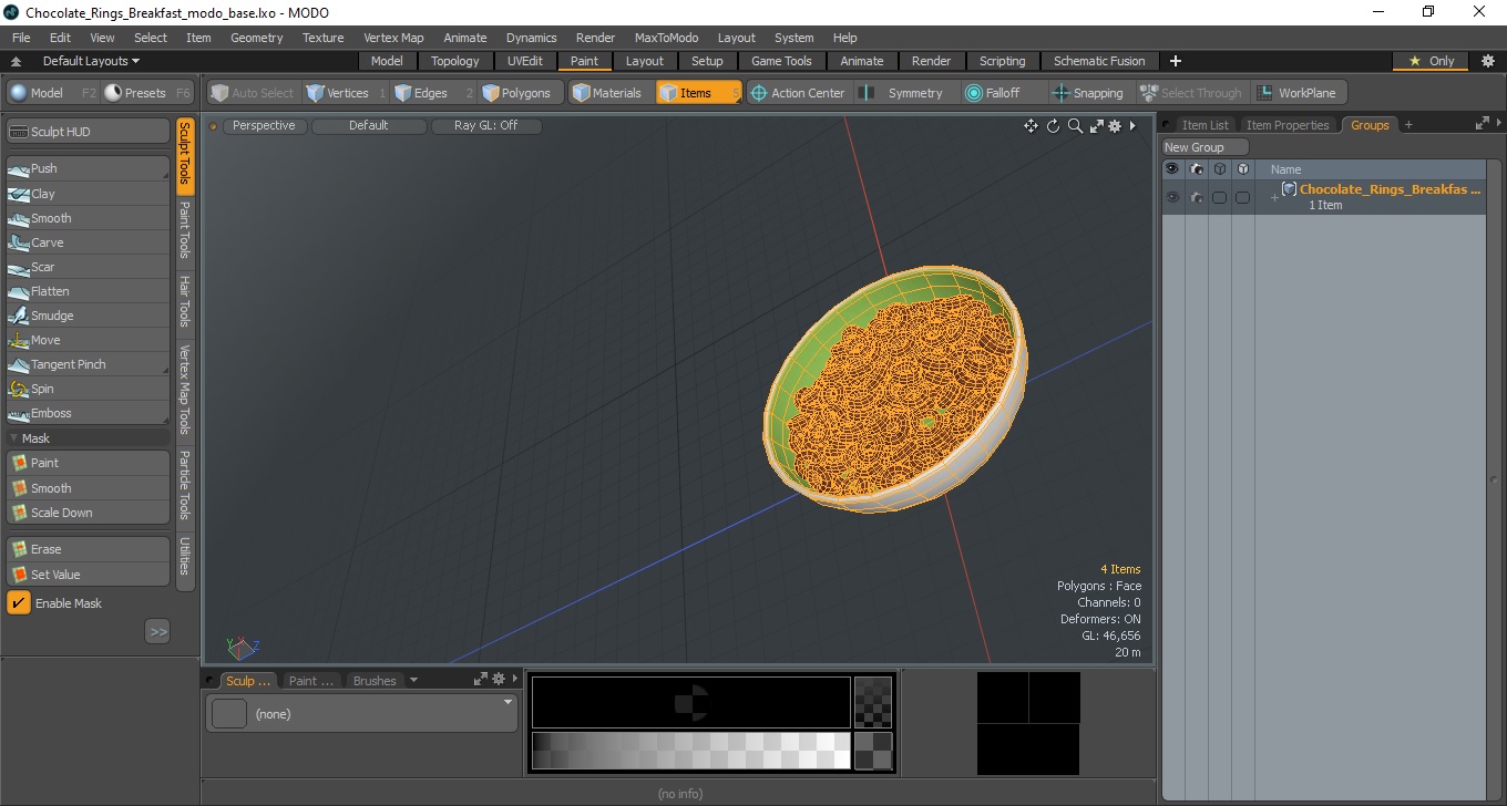 3D model Chocolate Rings Breakfast