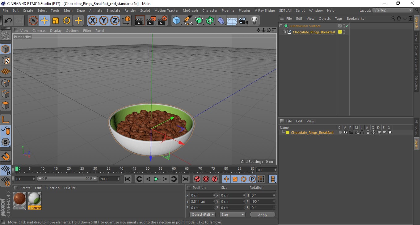3D model Chocolate Rings Breakfast