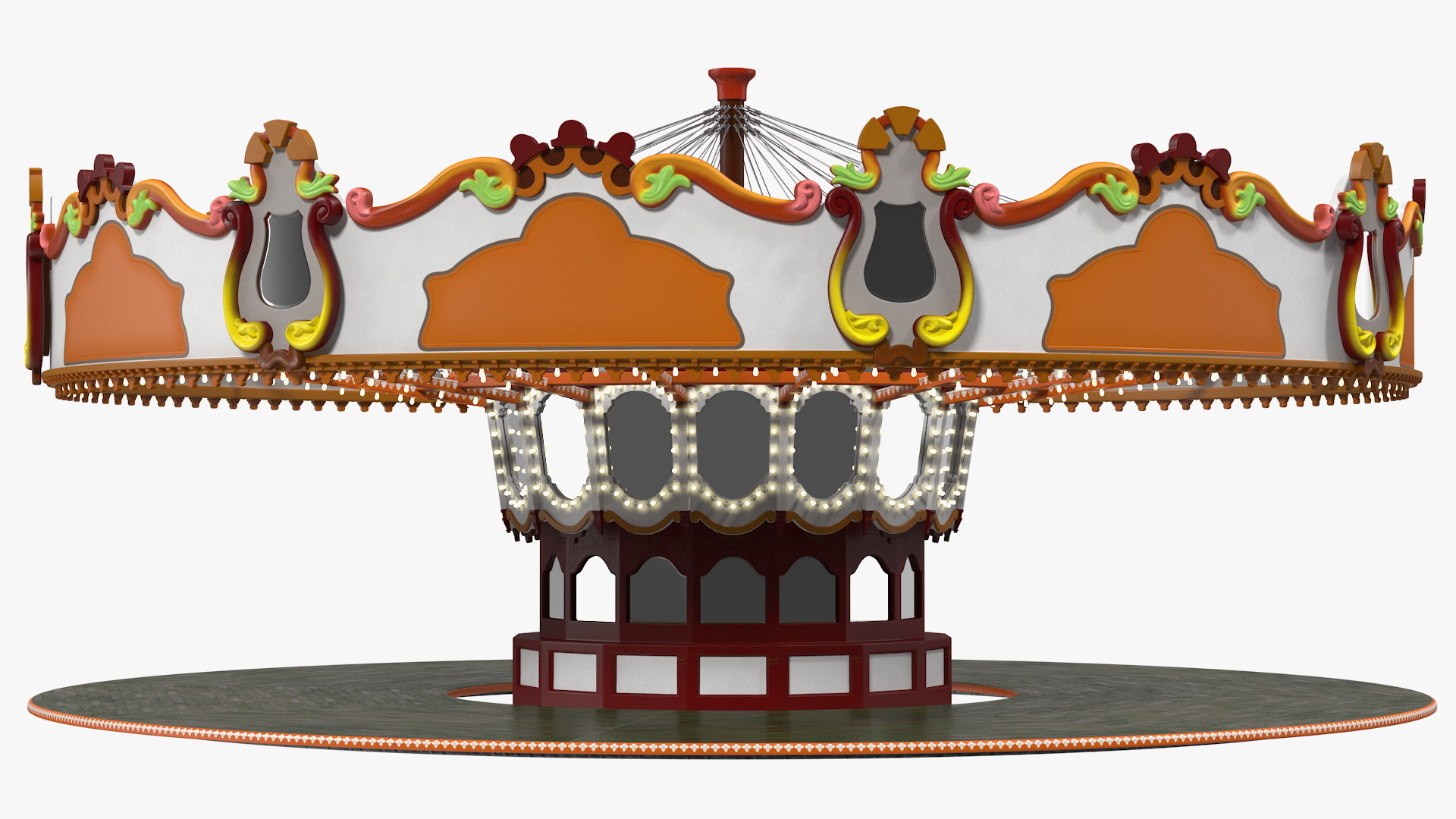 Empty Park Carousel 3D model