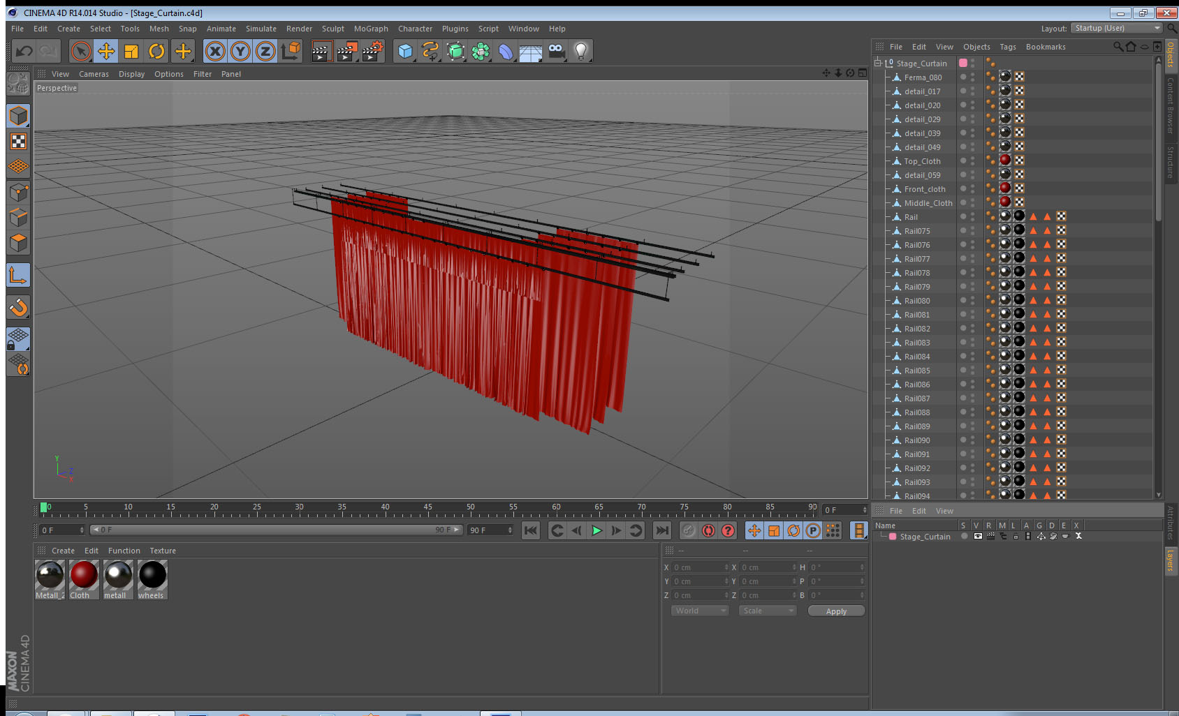 3D Stage Curtain model