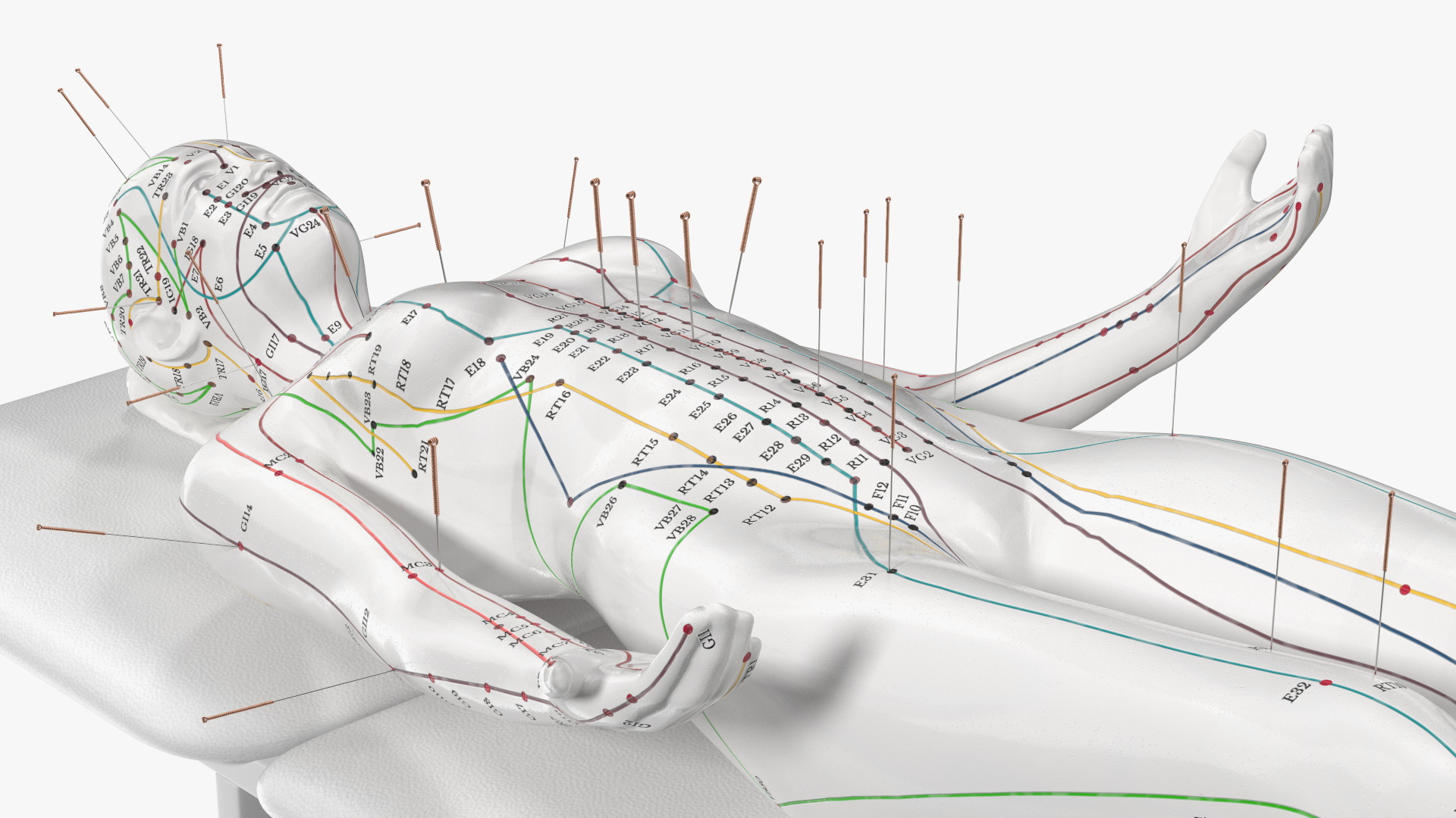 3D Female Acupuncture Mannequin on the Couch