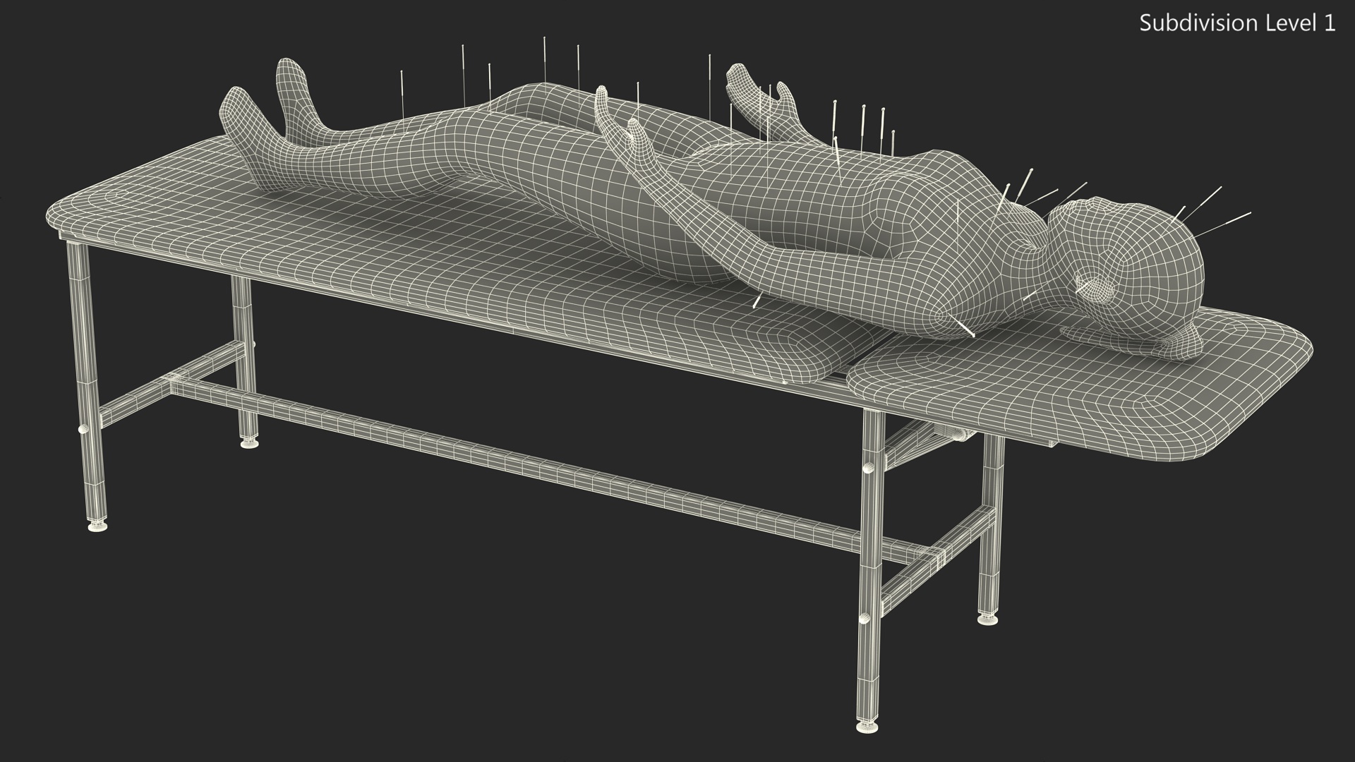 3D Female Acupuncture Mannequin on the Couch