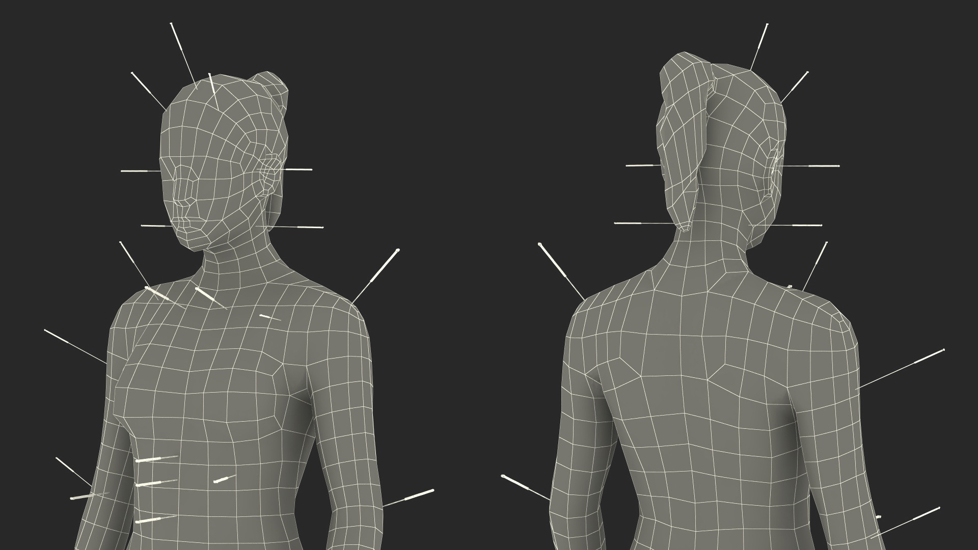 3D Female Acupuncture Mannequin on the Couch