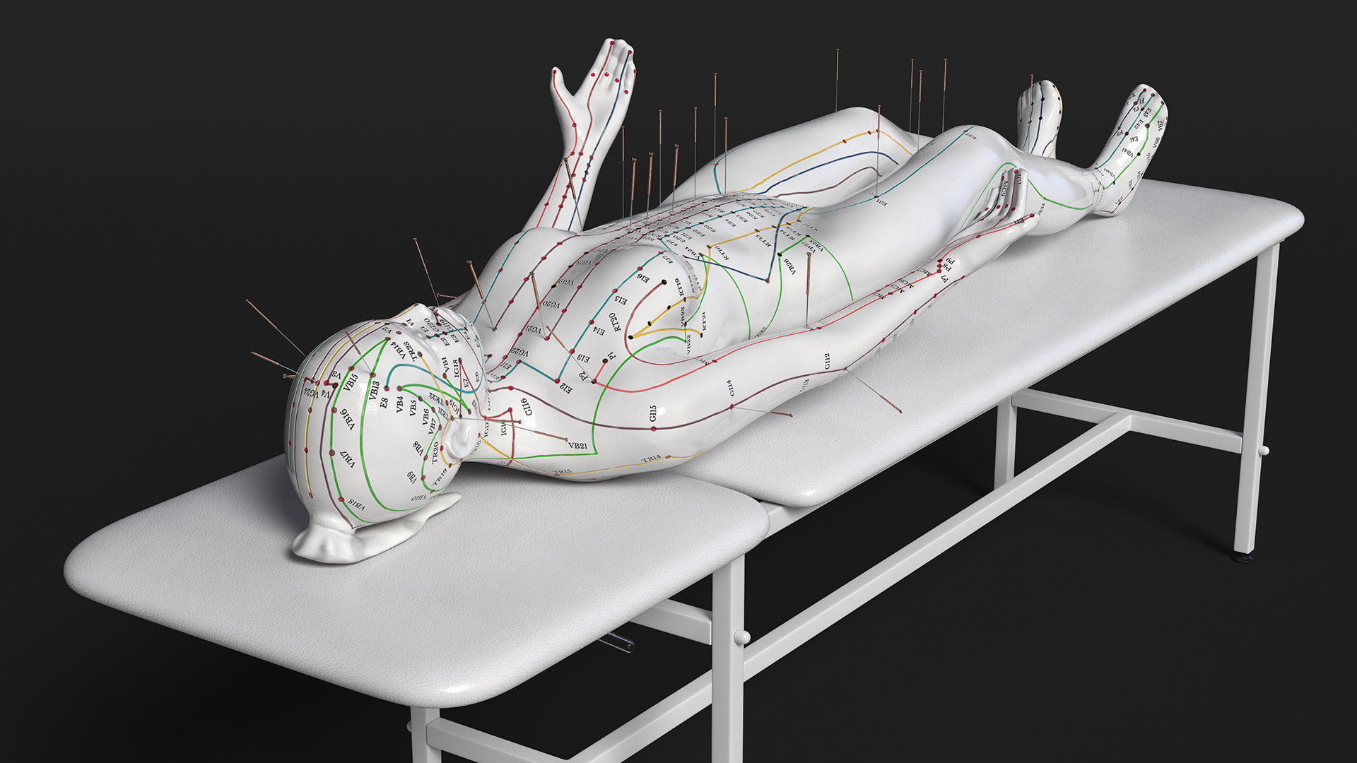 3D Female Acupuncture Mannequin on the Couch