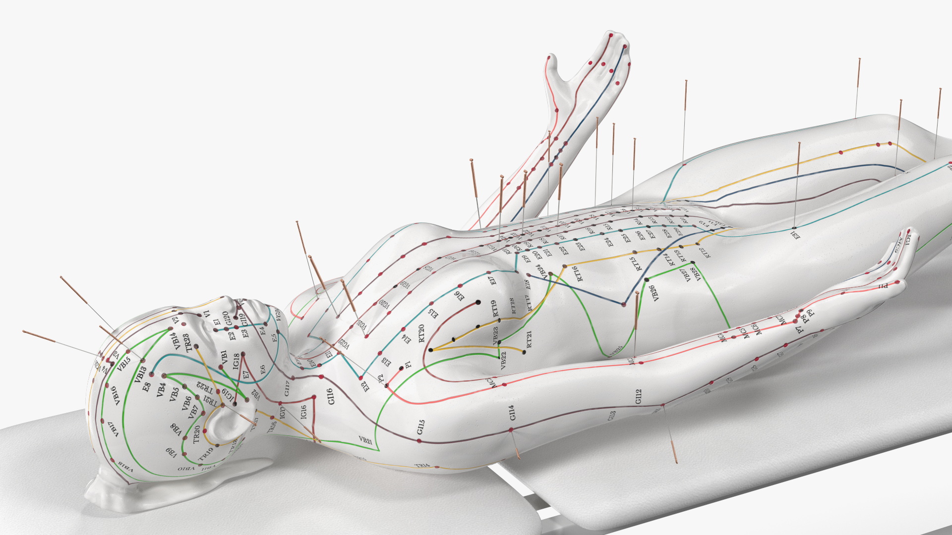 3D Female Acupuncture Mannequin on the Couch