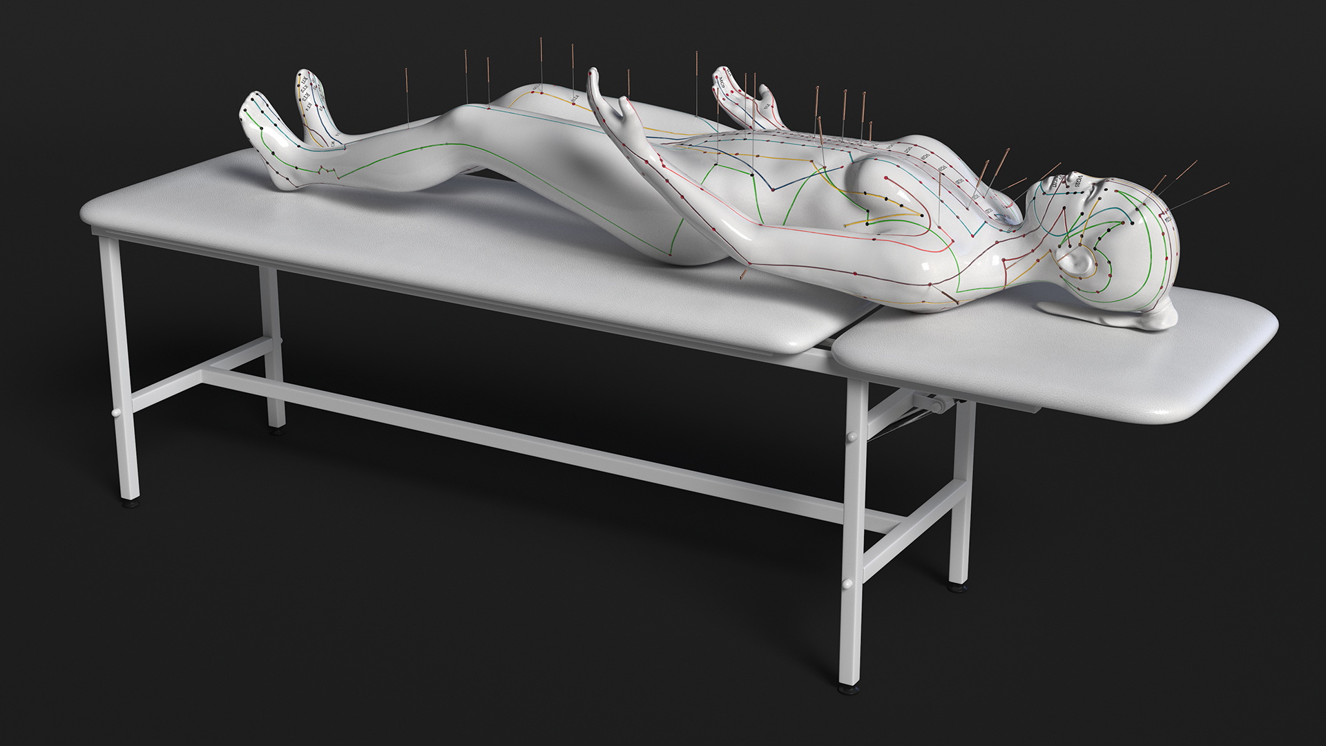 3D Female Acupuncture Mannequin on the Couch
