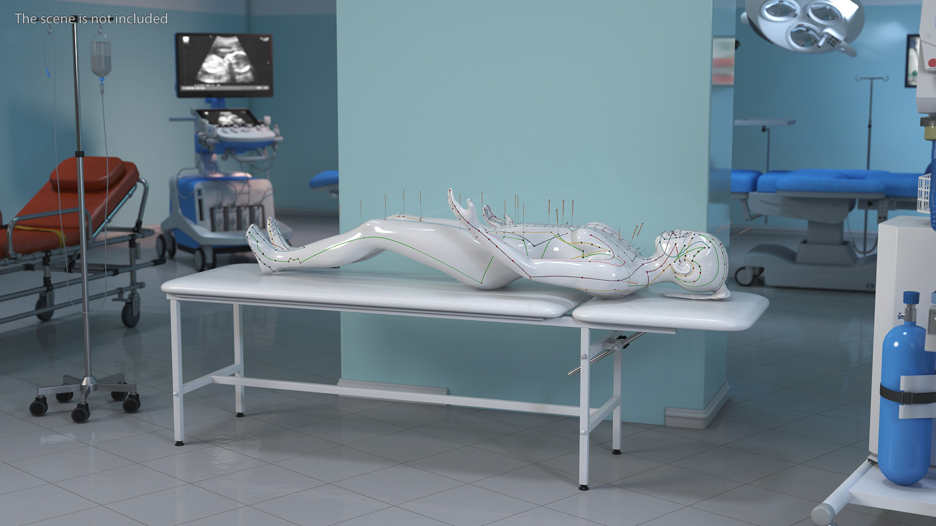 3D Female Acupuncture Mannequin on the Couch
