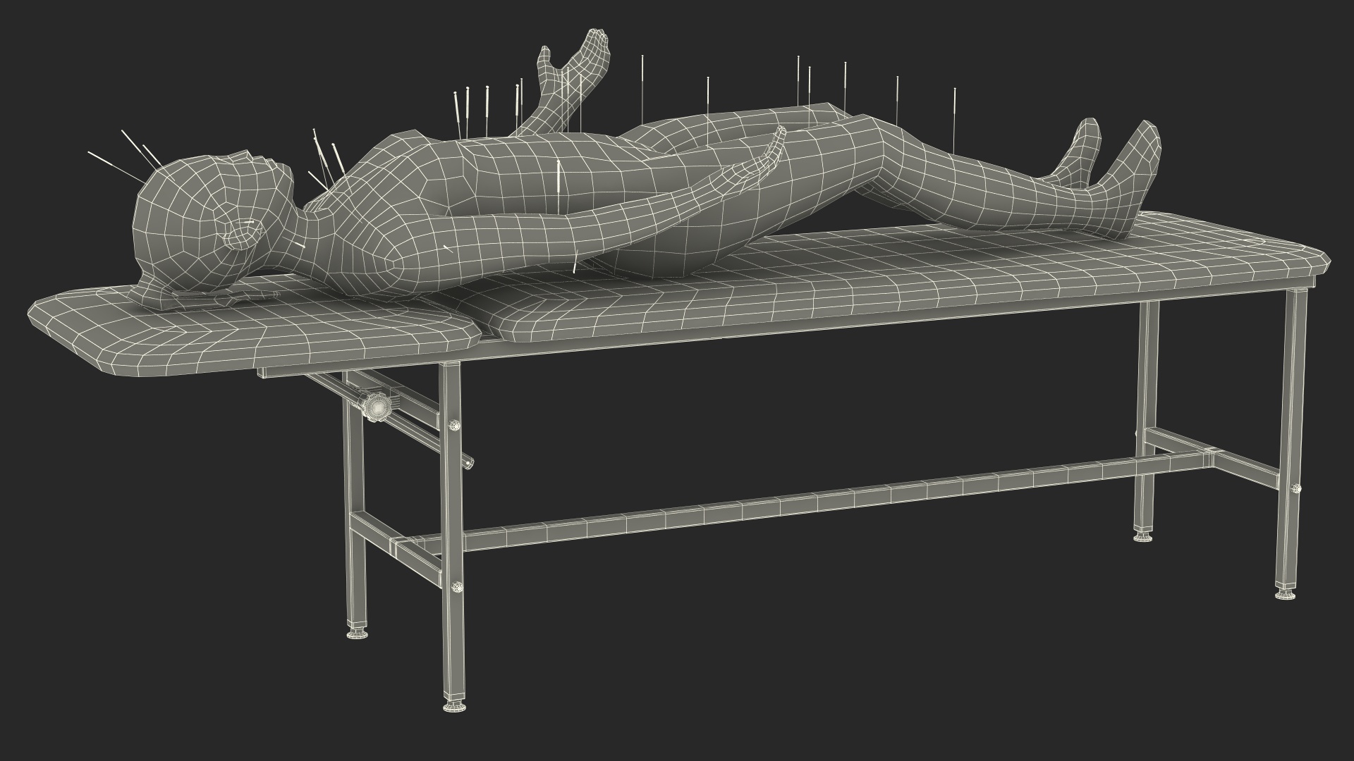 3D Female Acupuncture Mannequin on the Couch