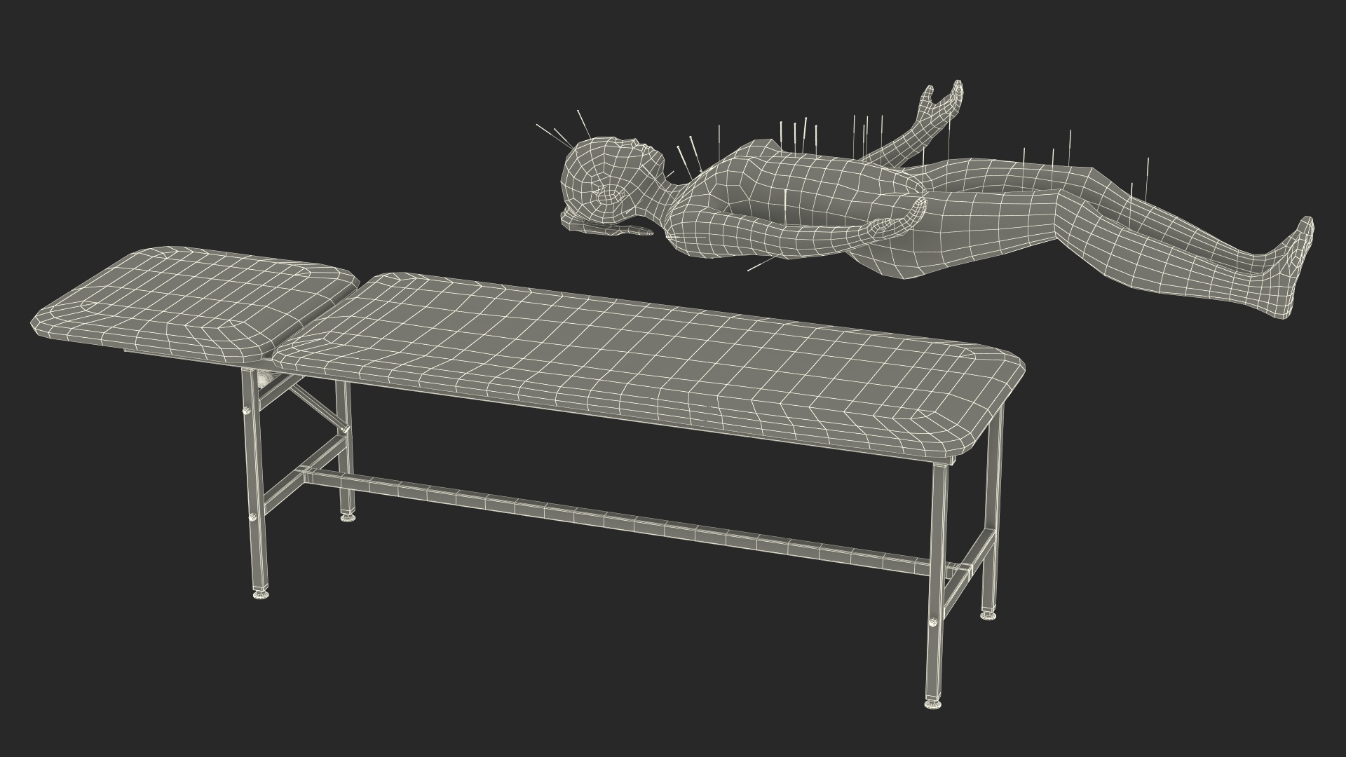 3D Female Acupuncture Mannequin on the Couch