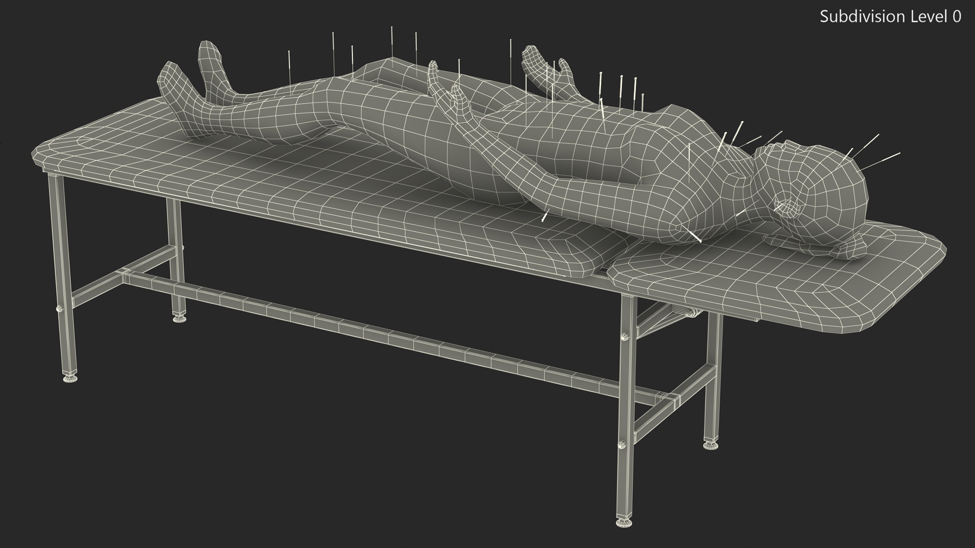 3D Female Acupuncture Mannequin on the Couch