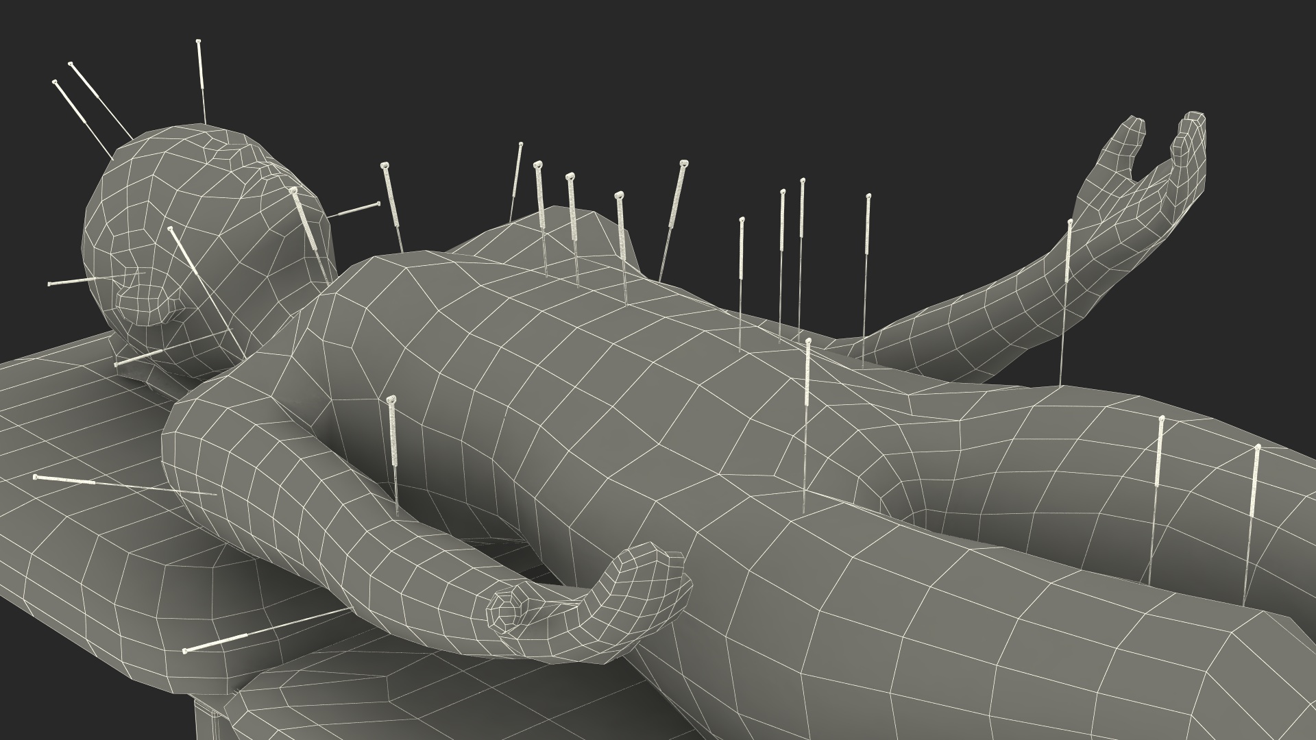 3D Female Acupuncture Mannequin on the Couch