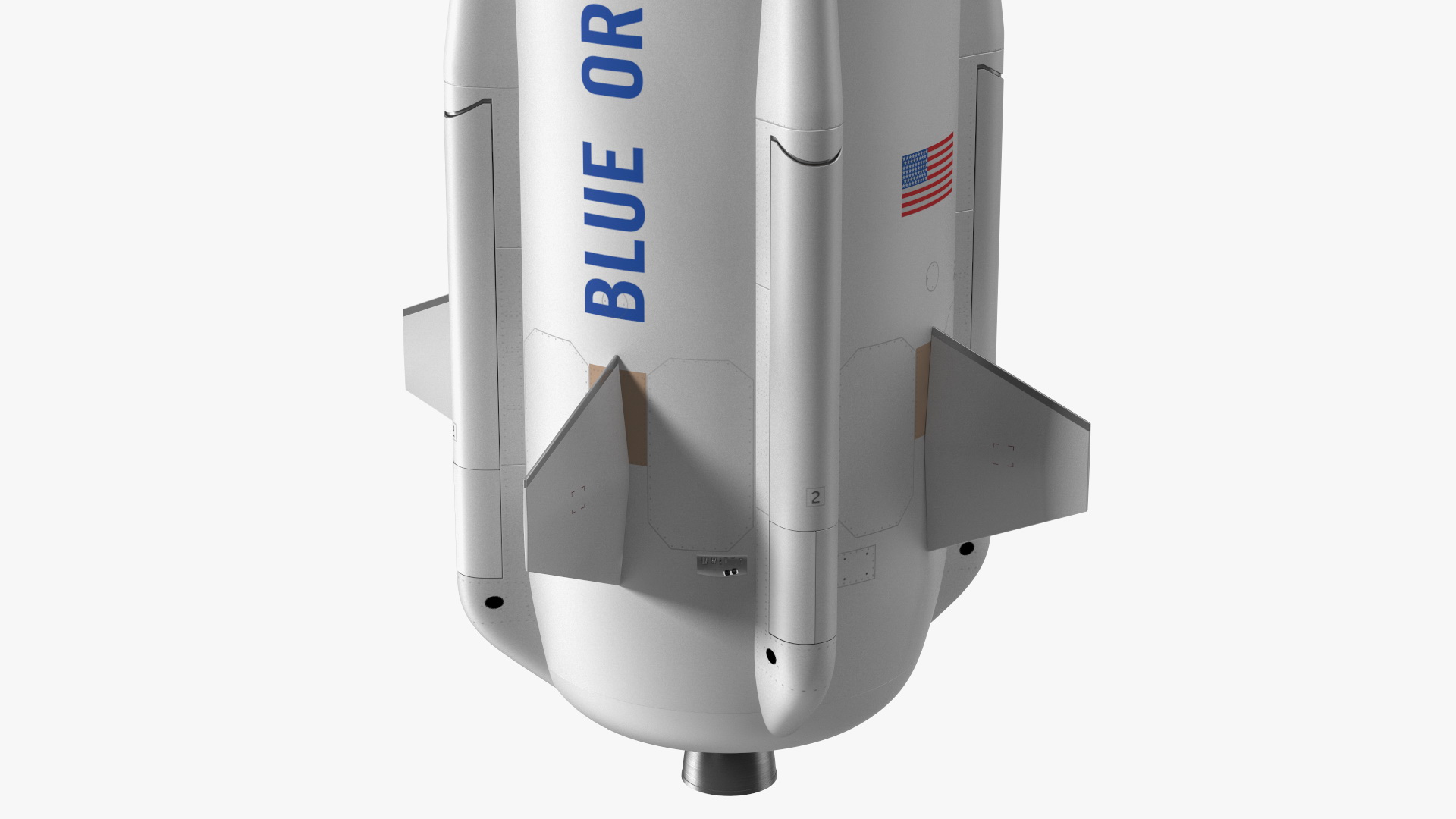 3D Blue Origin New Shepard Rocket Booster with Crew Capsule Rigged model