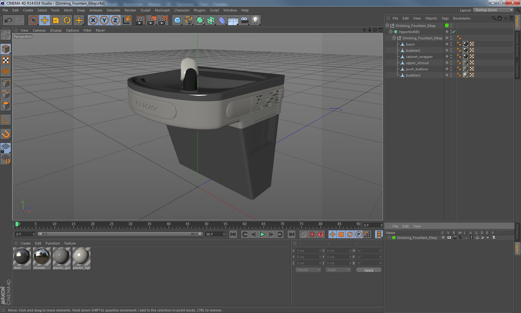3D Drinking Fountain Elkay model