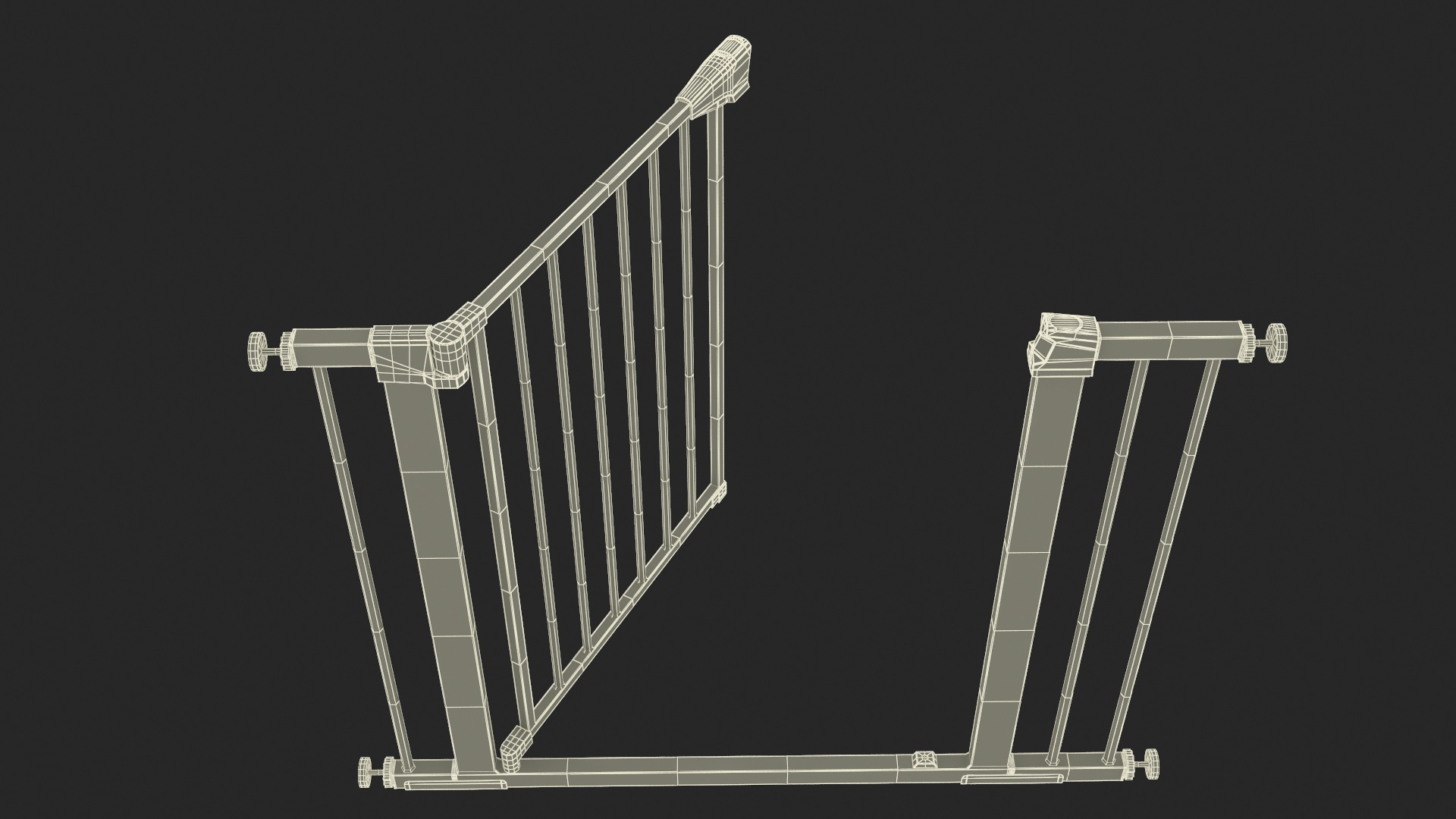Pressure Mounted Baby and Pet Gate Wood Pattern 3D